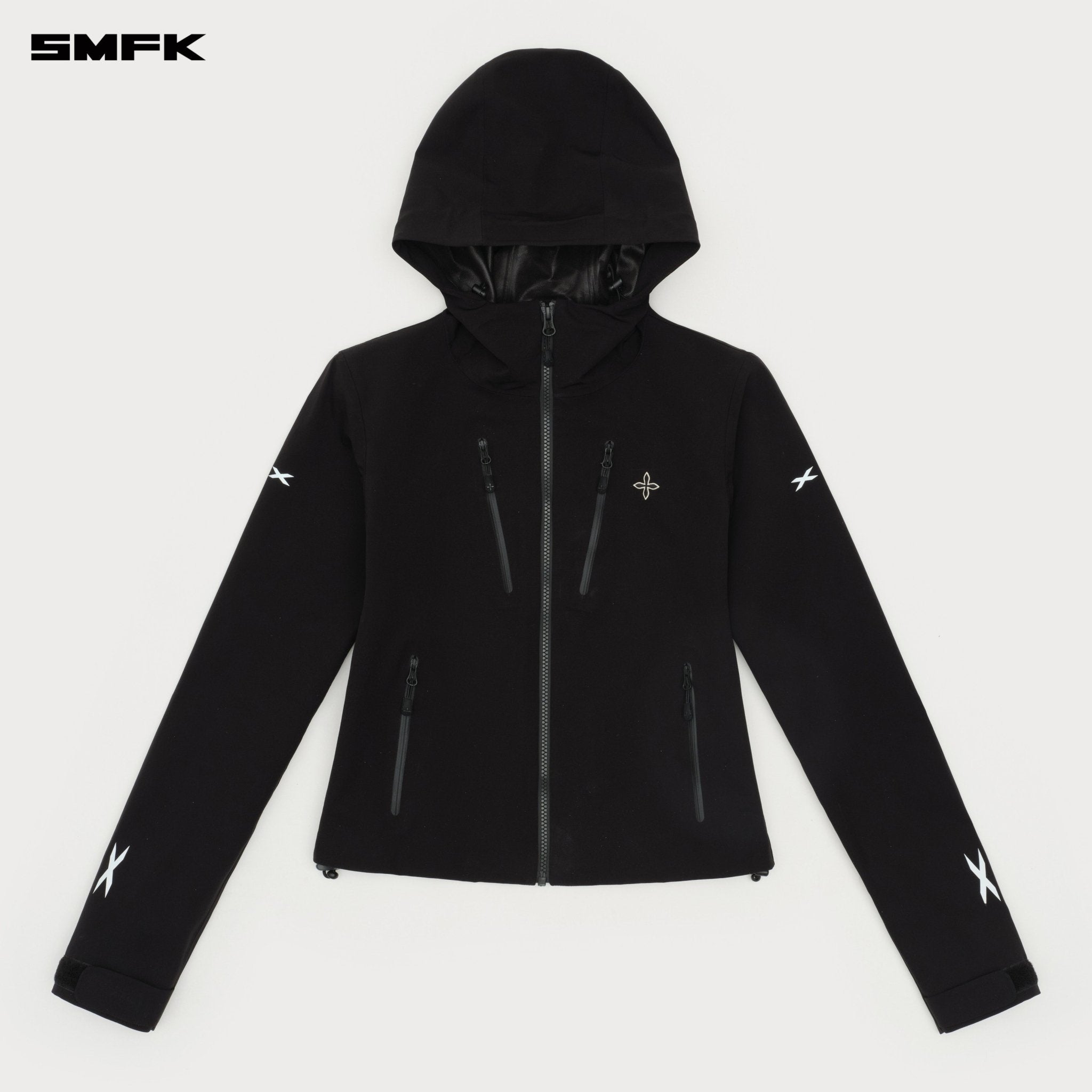 SMFK Future Storm Outdoor Wind - Proof Functional Slim Hoodie In Black | MADAX