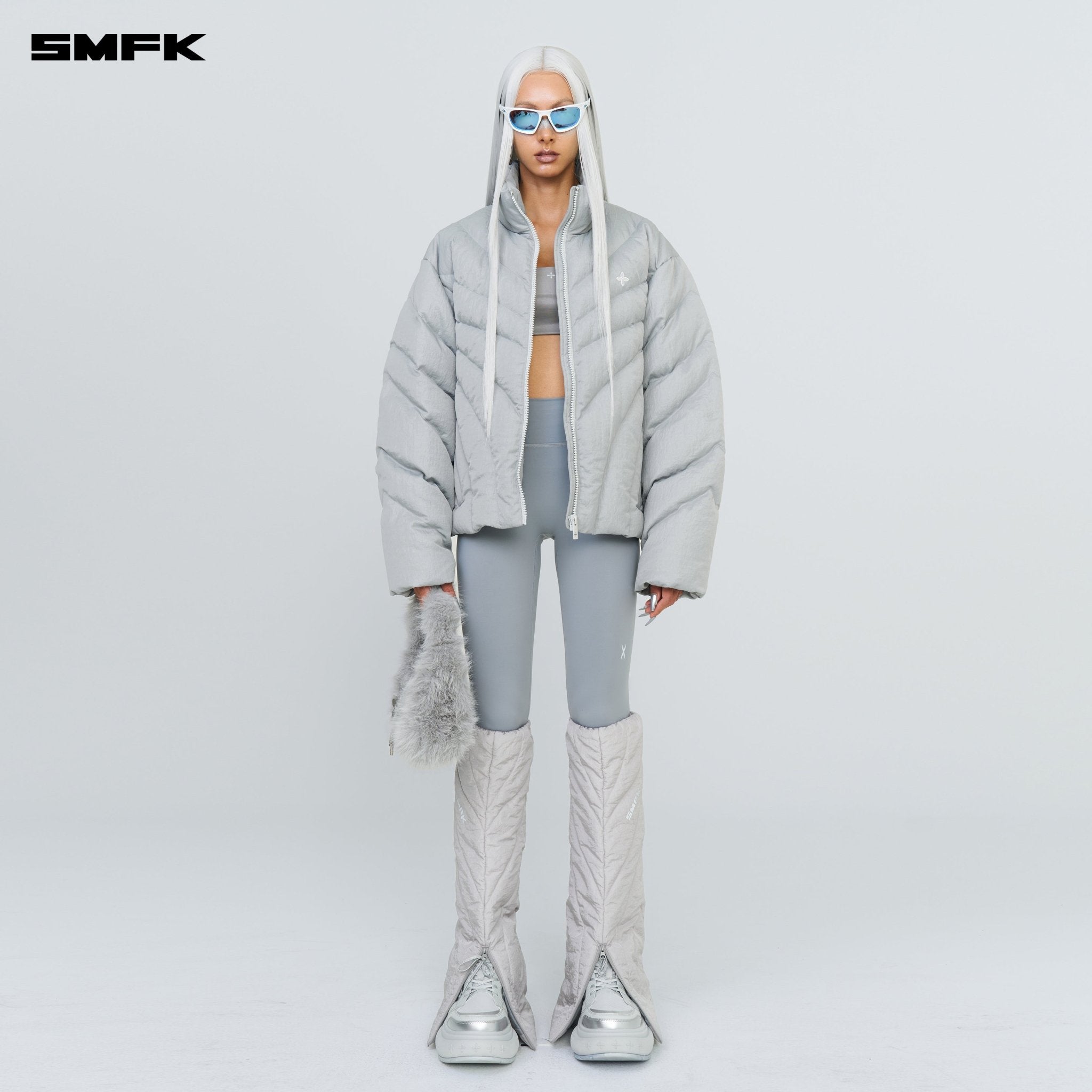 SMFK FUTURE Storm Wide Down Puff Jacket In Silver | MADAX