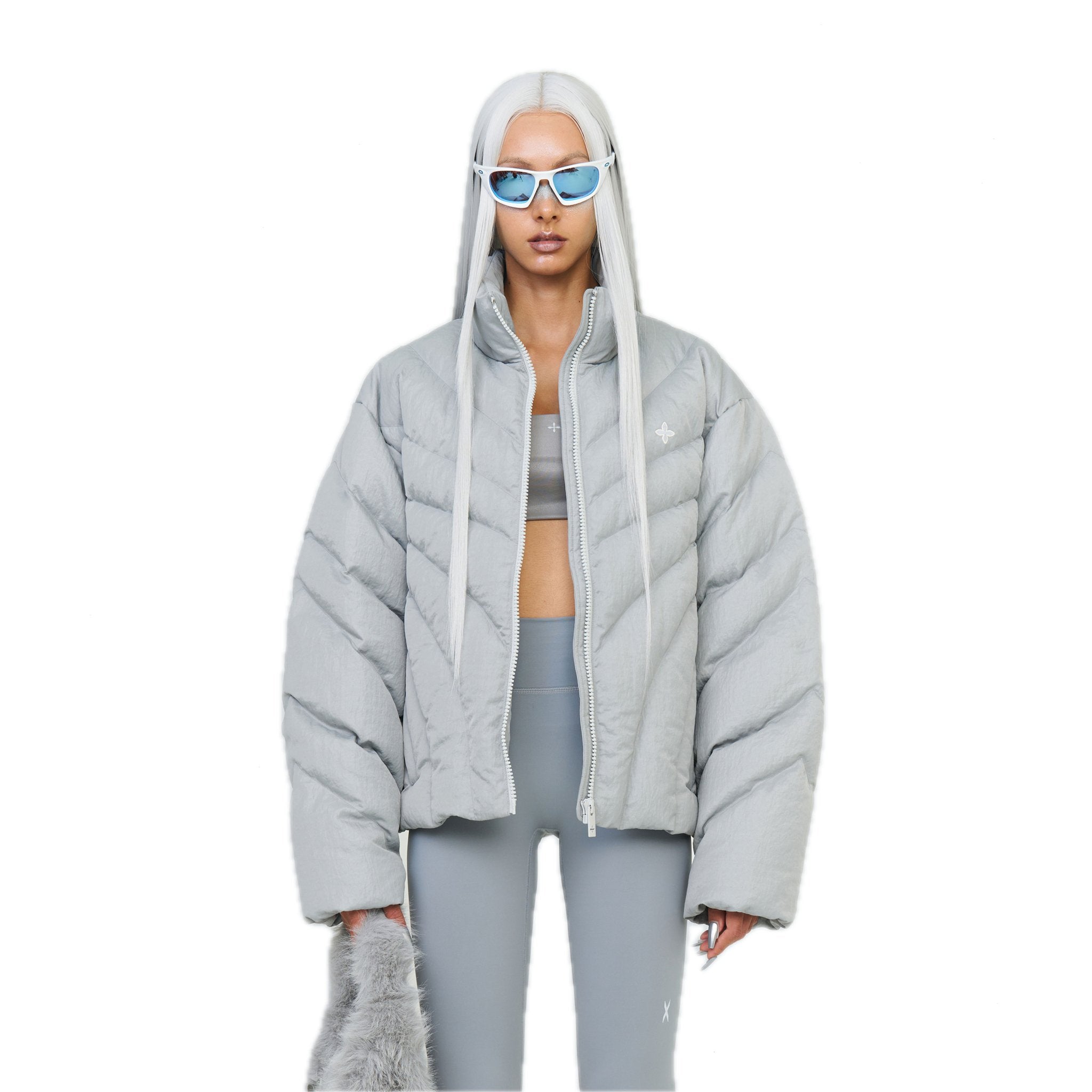 SMFK FUTURE Storm Wide Down Puff Jacket In Silver | MADAX