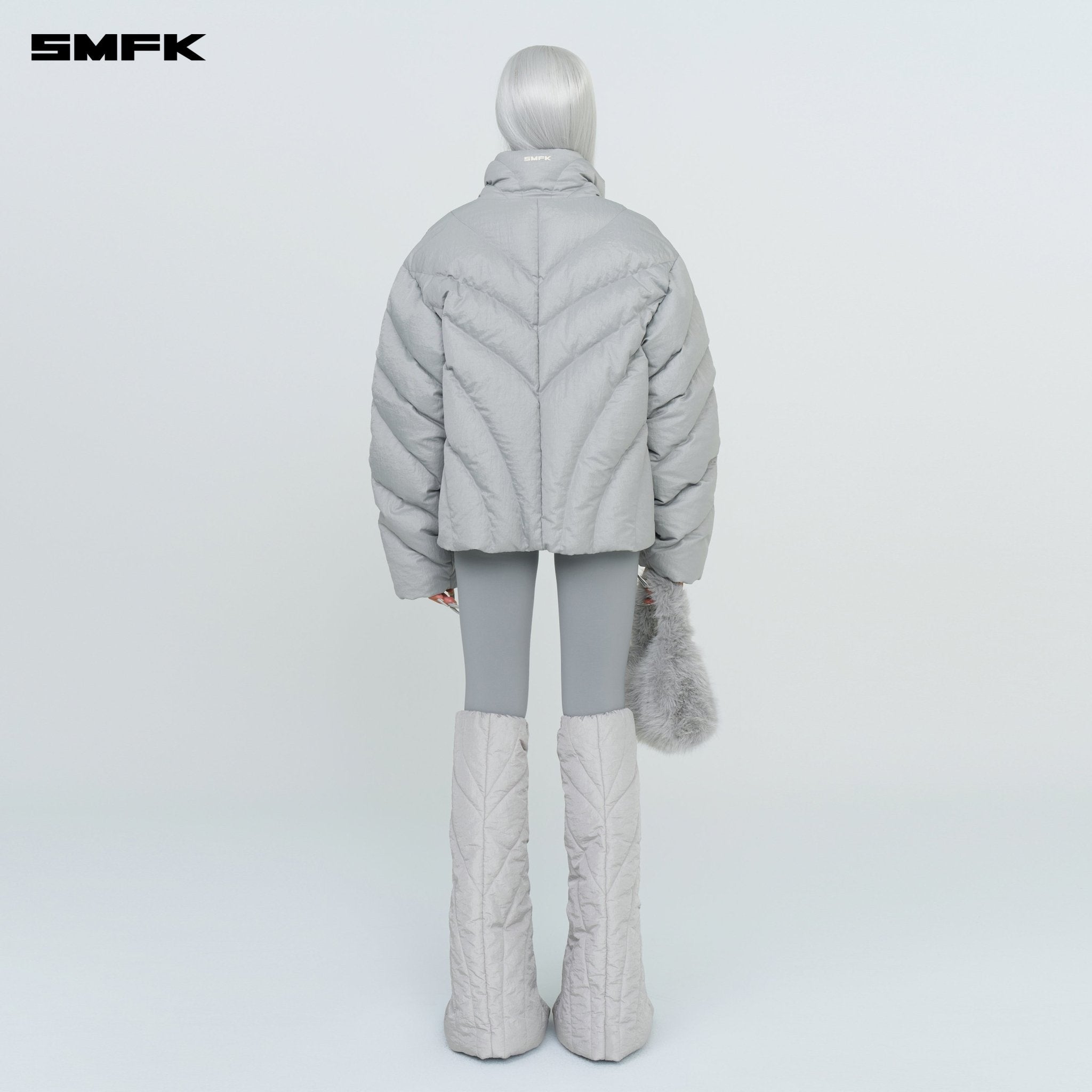 SMFK FUTURE Storm Wide Down Puff Jacket In Silver | MADAX