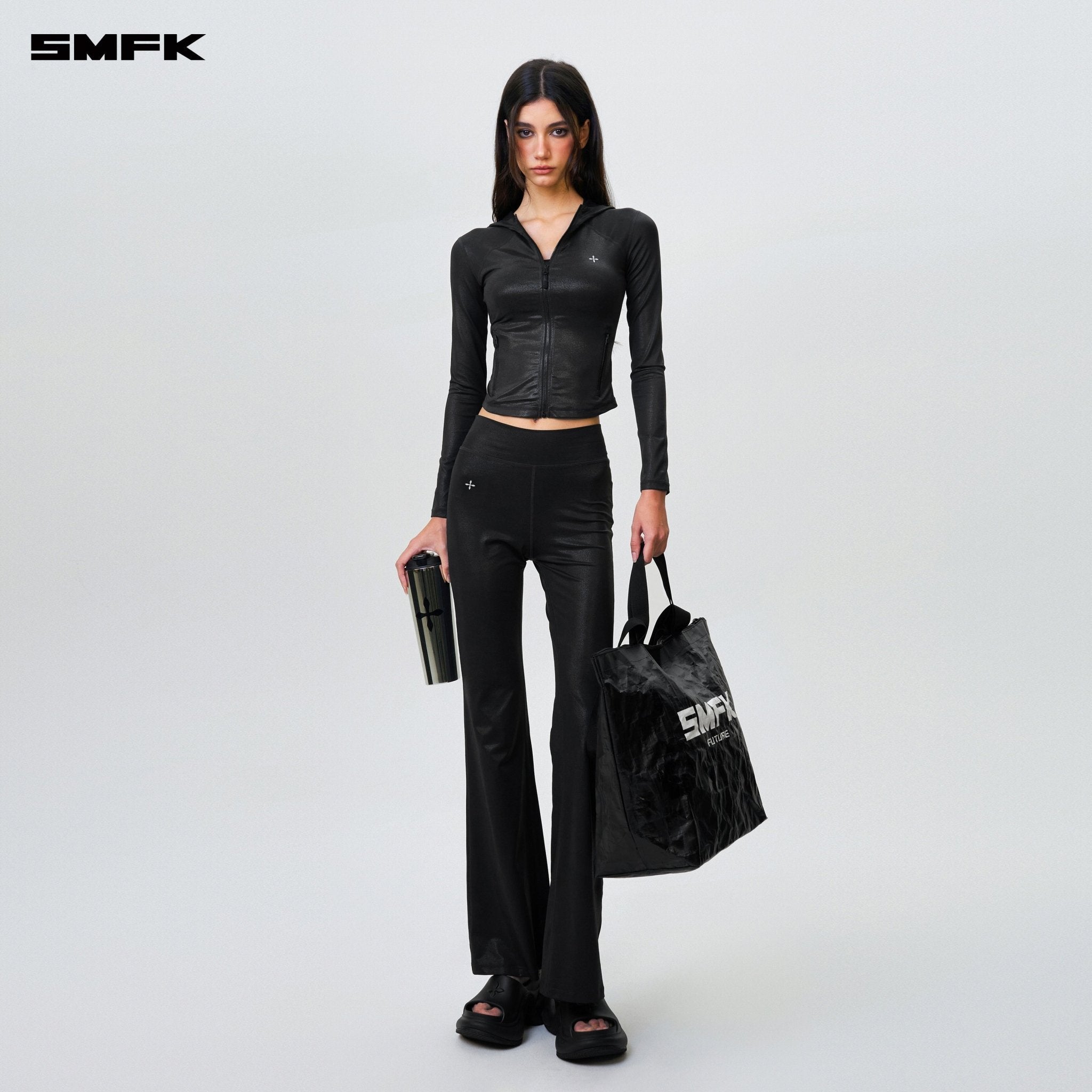 SMFK FUTURE Wave Body Shaping Flared Pants Lightning Black | MADAX