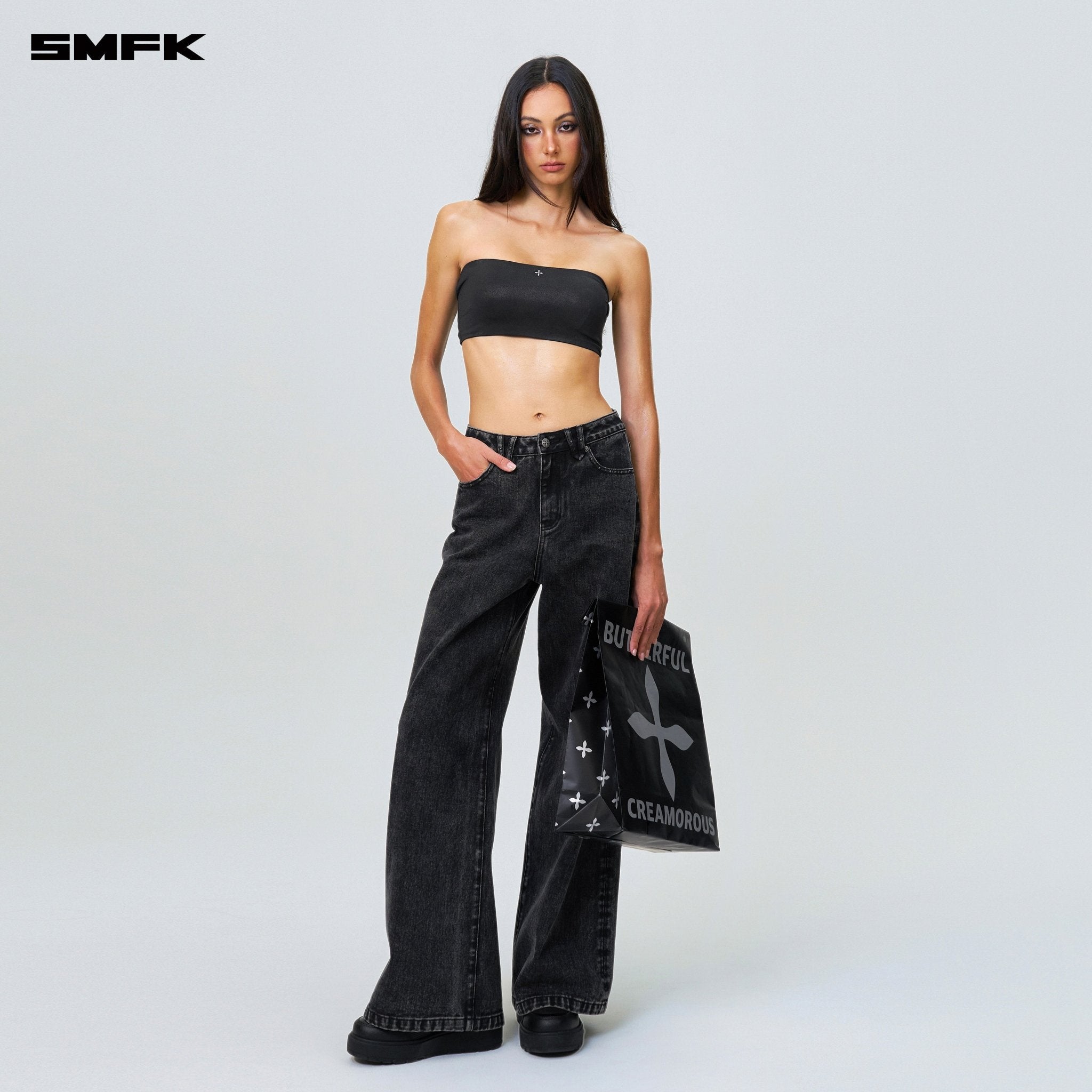 SMFK FUTURE Wave Body Shaping Tube Top Black | MADAX