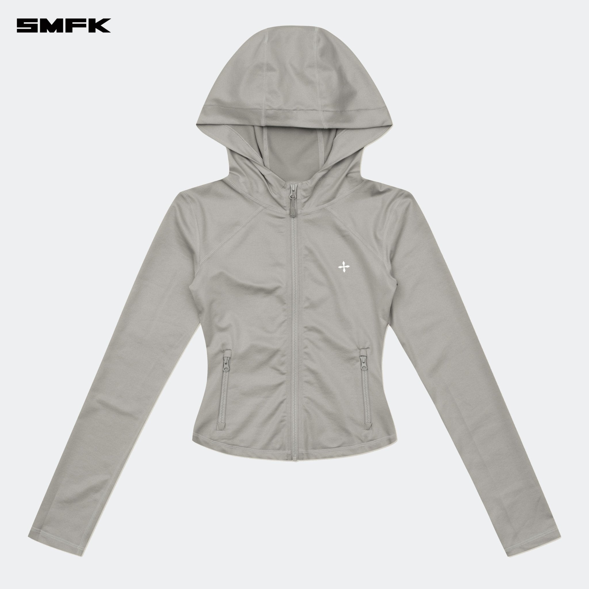 SMFK FUTURE Wave Elastic Training Hoodie Silver | MADAX