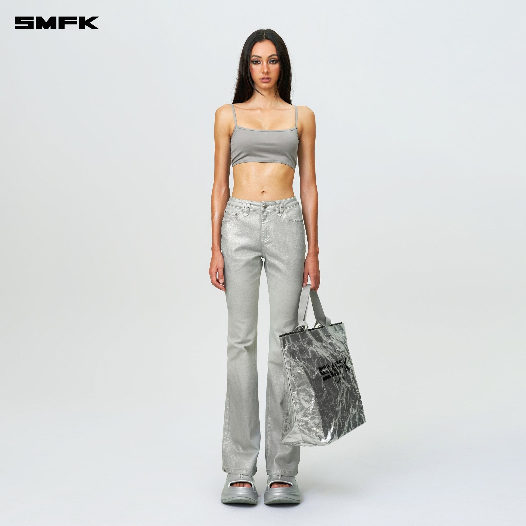 SMFK FUTURE Wave Mindful Body Shaping Strap Top Silver | MADAX