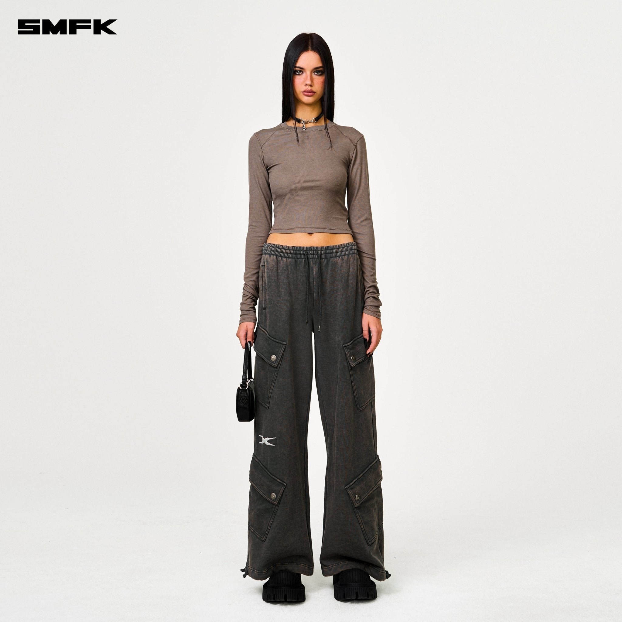 SMFK Future Wide - Leg Track Pants In Gray | MADAX