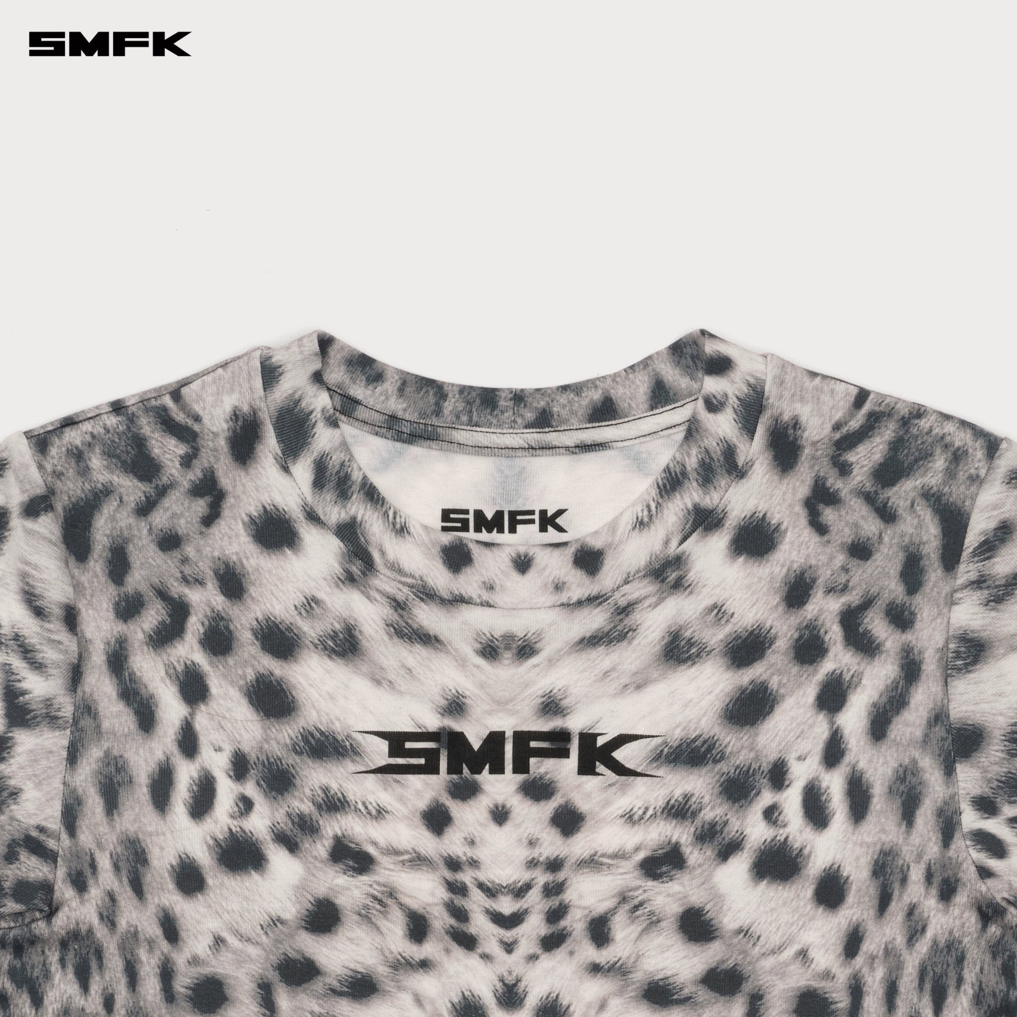 SMFK Future X Ripple Sports Slim Tee In White Leopard | MADAX