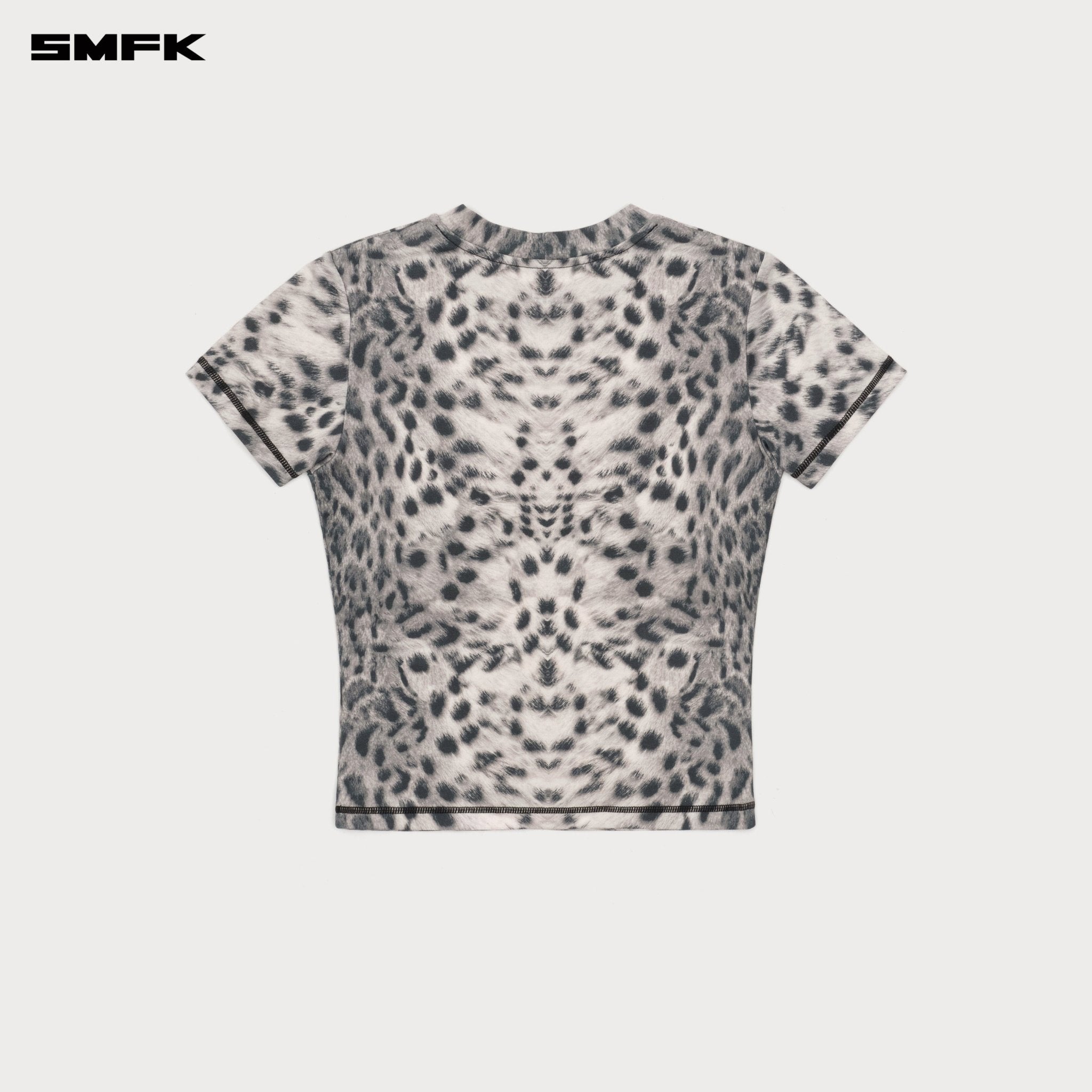 SMFK Future X Ripple Sports Slim Tee In White Leopard | MADAX
