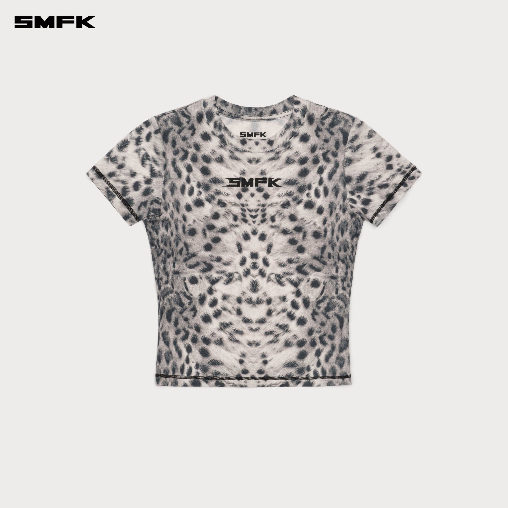 SMFK Future X Ripple Sports Slim Tee In White Leopard | MADAX