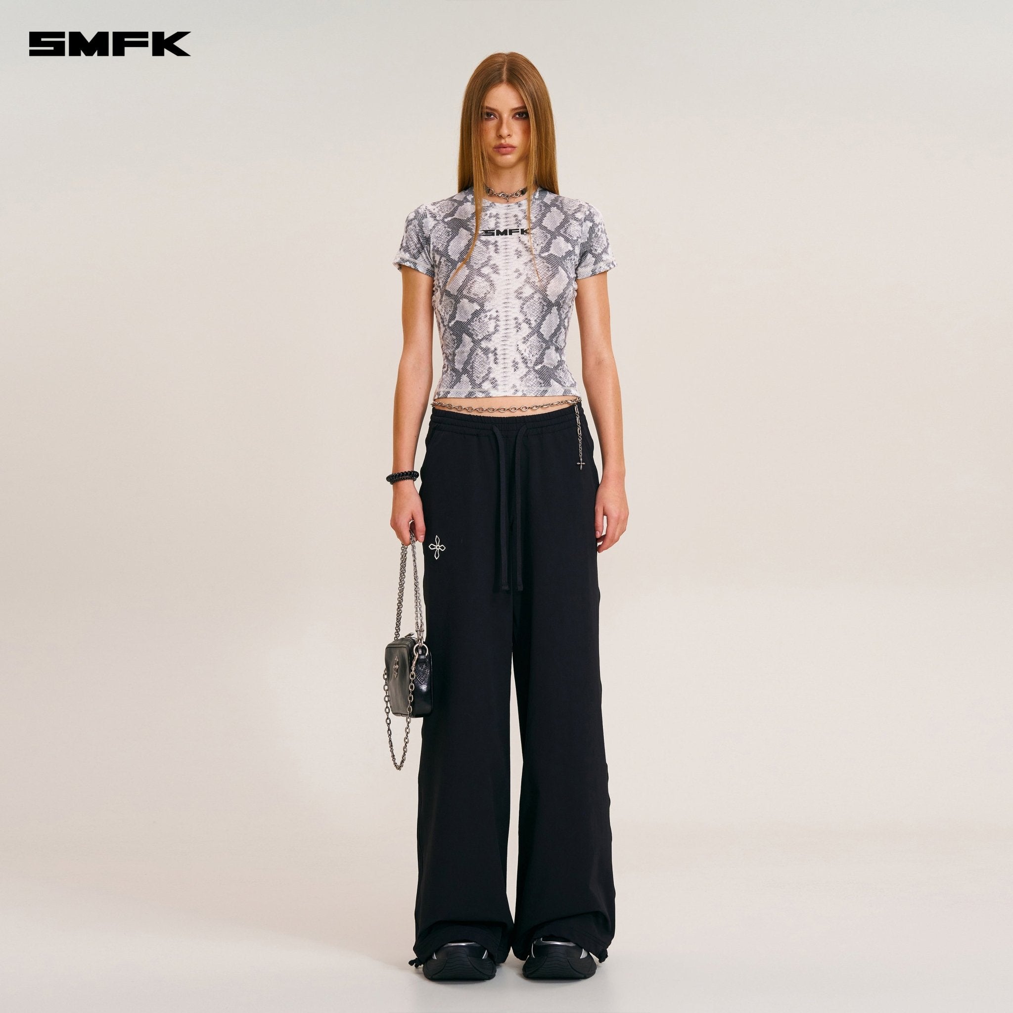 SMFK FUTURE X RIPPLE Sports Slim Tee In White Serpent | MADAX