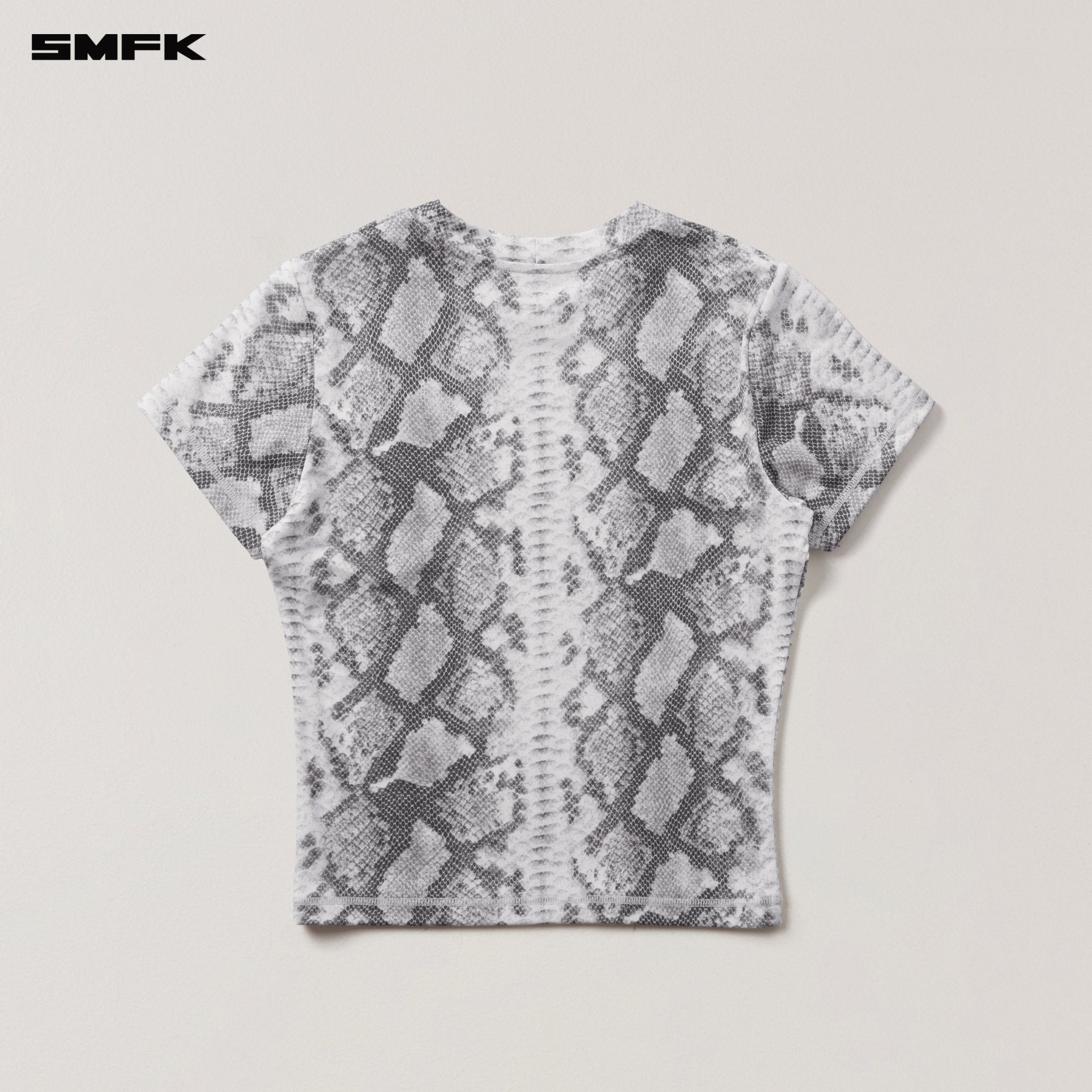 SMFK FUTURE X RIPPLE Sports Slim Tee In White Serpent | MADAX