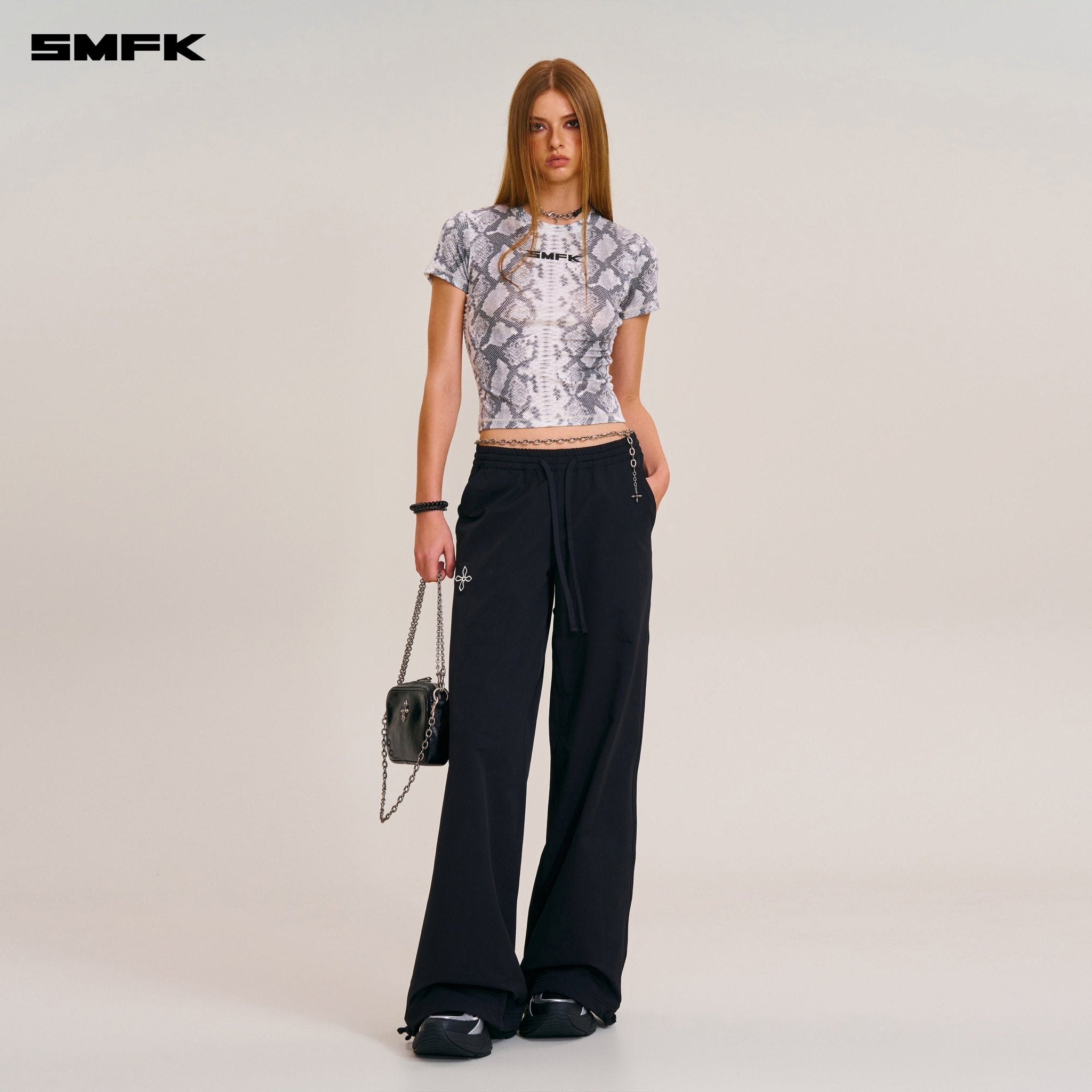 SMFK FUTURE X RIPPLE Sports Slim Tee In White Serpent | MADAX