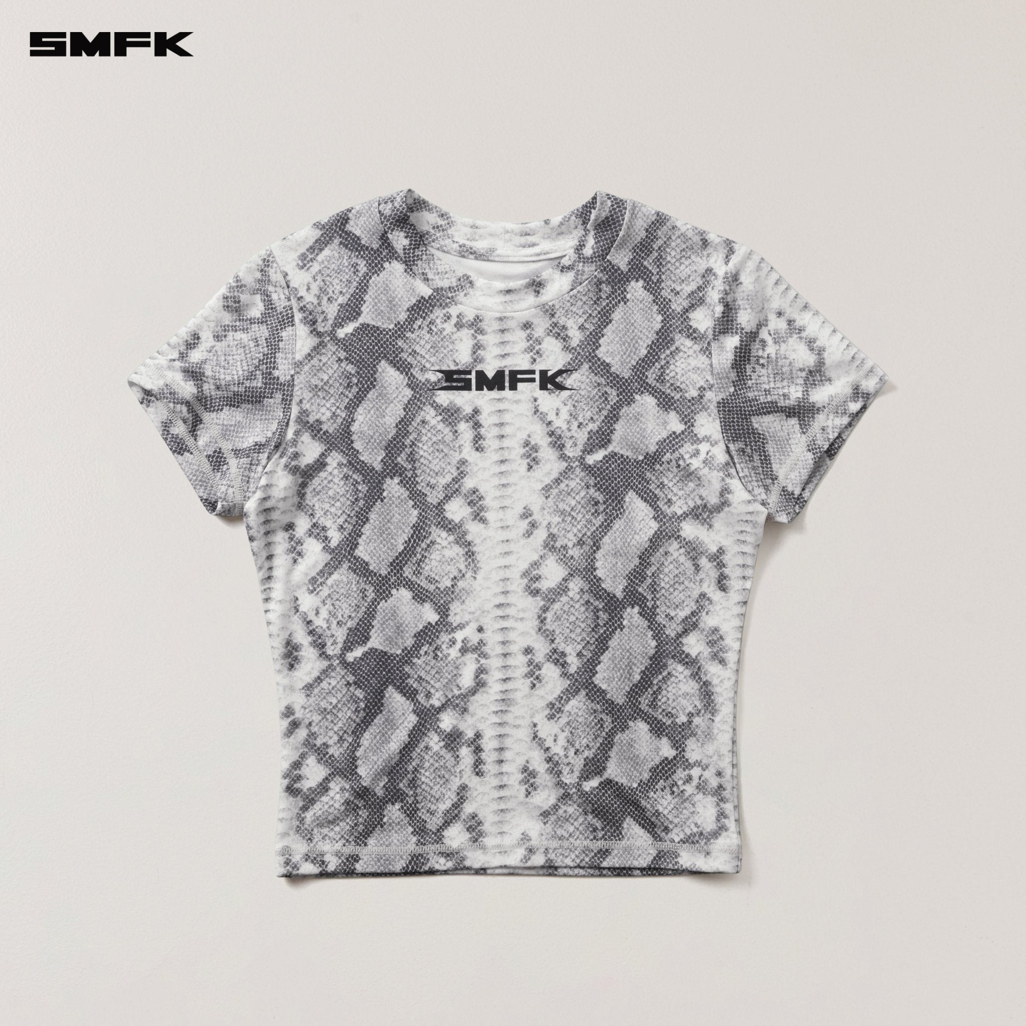 SMFK FUTURE X RIPPLE Sports Slim Tee In White Serpent | MADAX