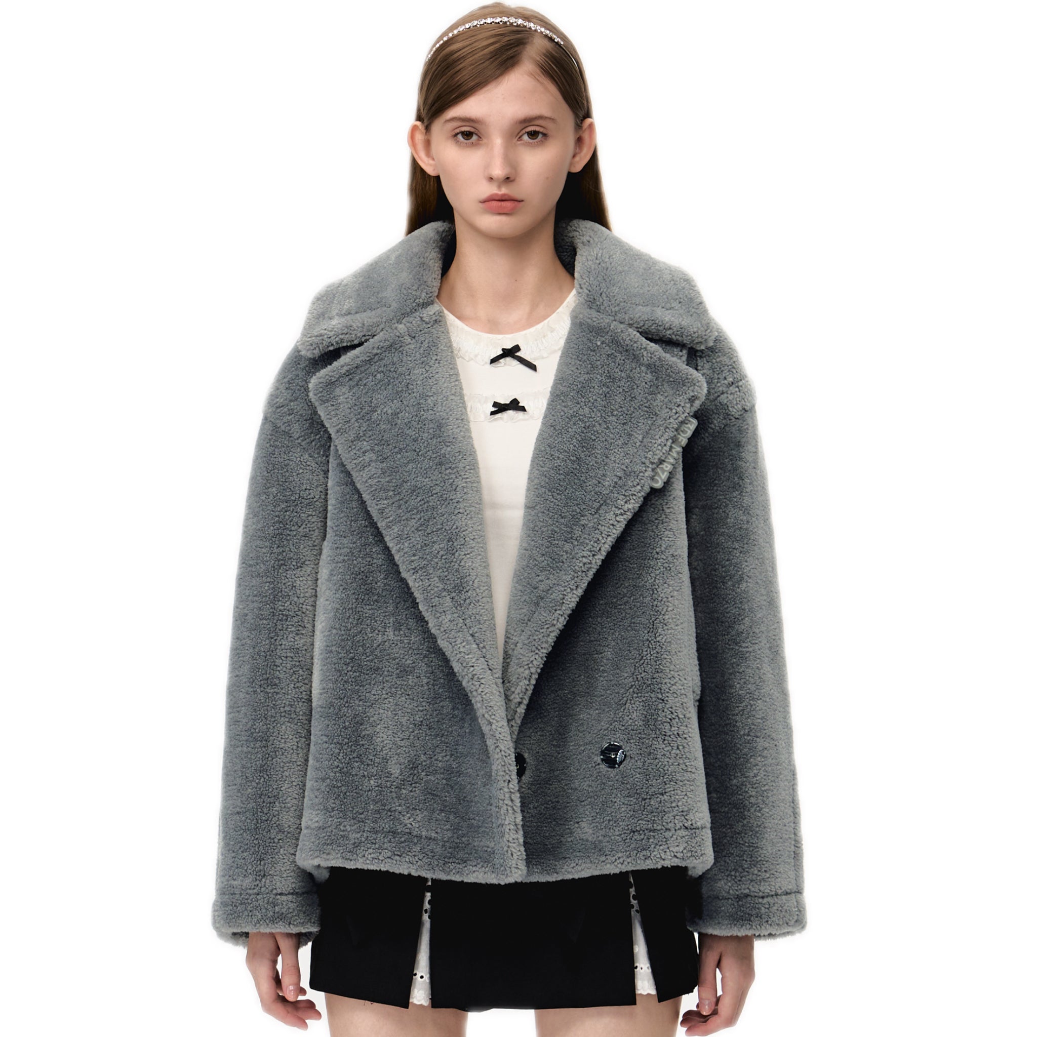 13DE MARZO Fuzzy Bear Coat In Gray | MADAX