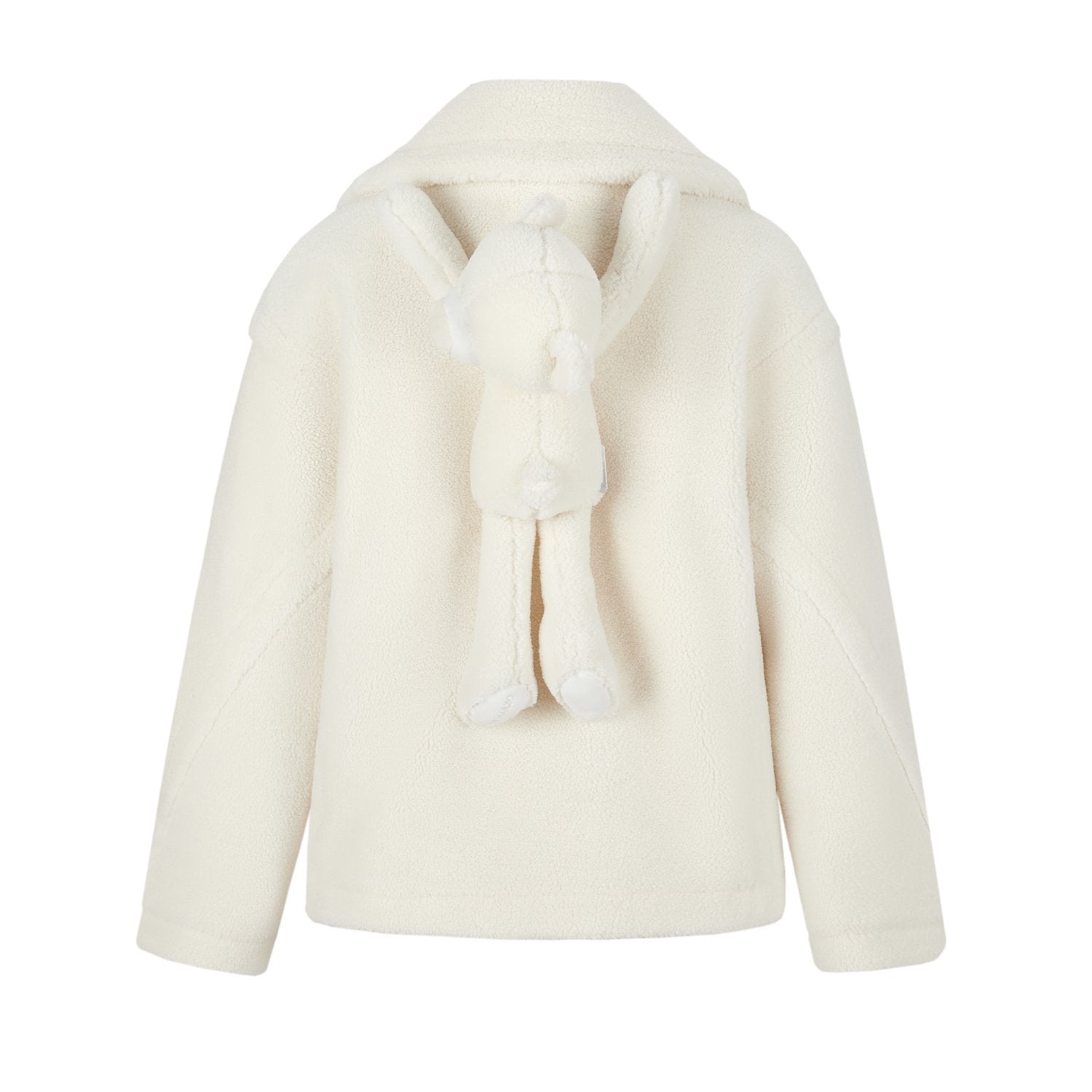 13DE MARZO Fuzzy Bear Coat In White | MADAX