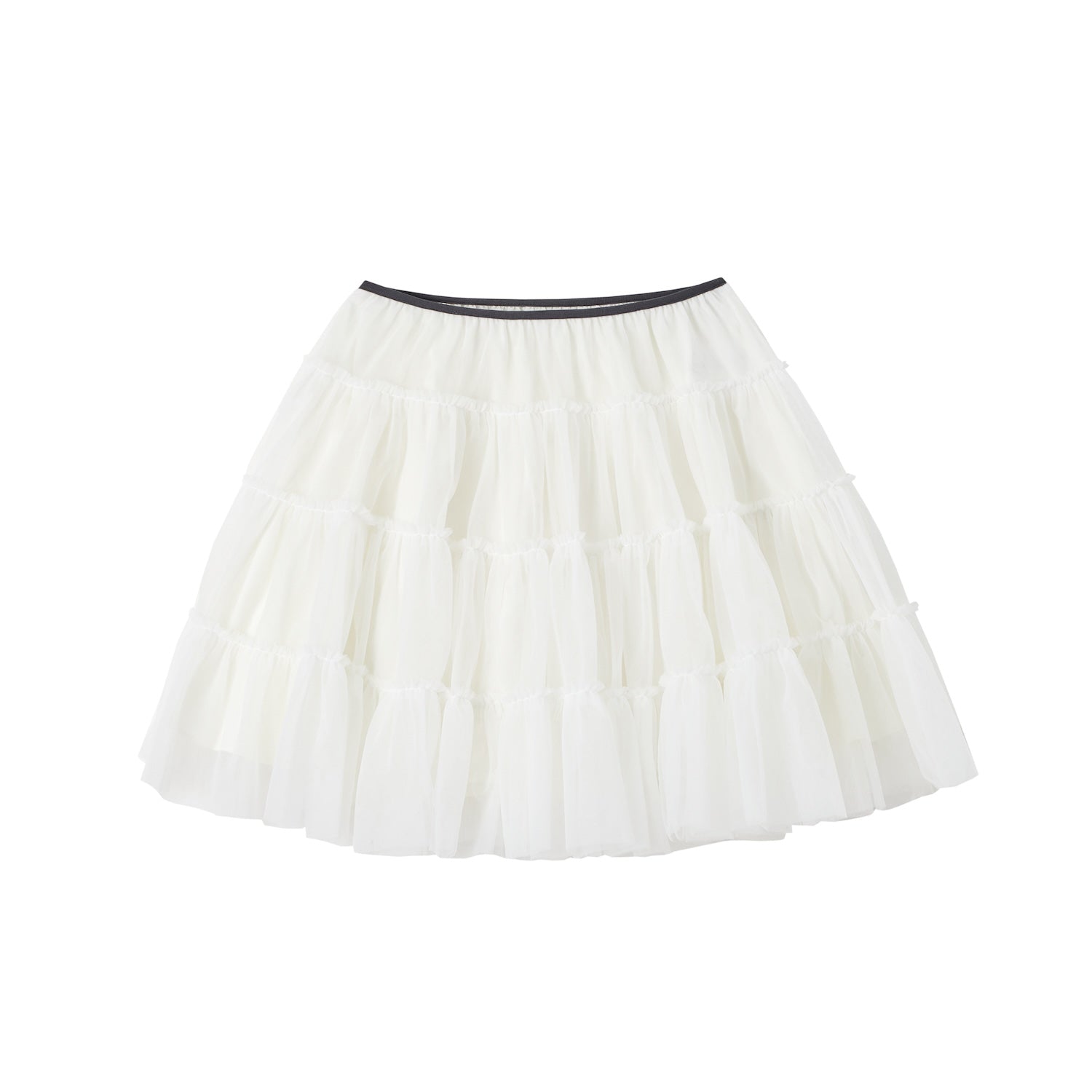 SOMESOWE Gauze Pommel Skirt In White | MADAX