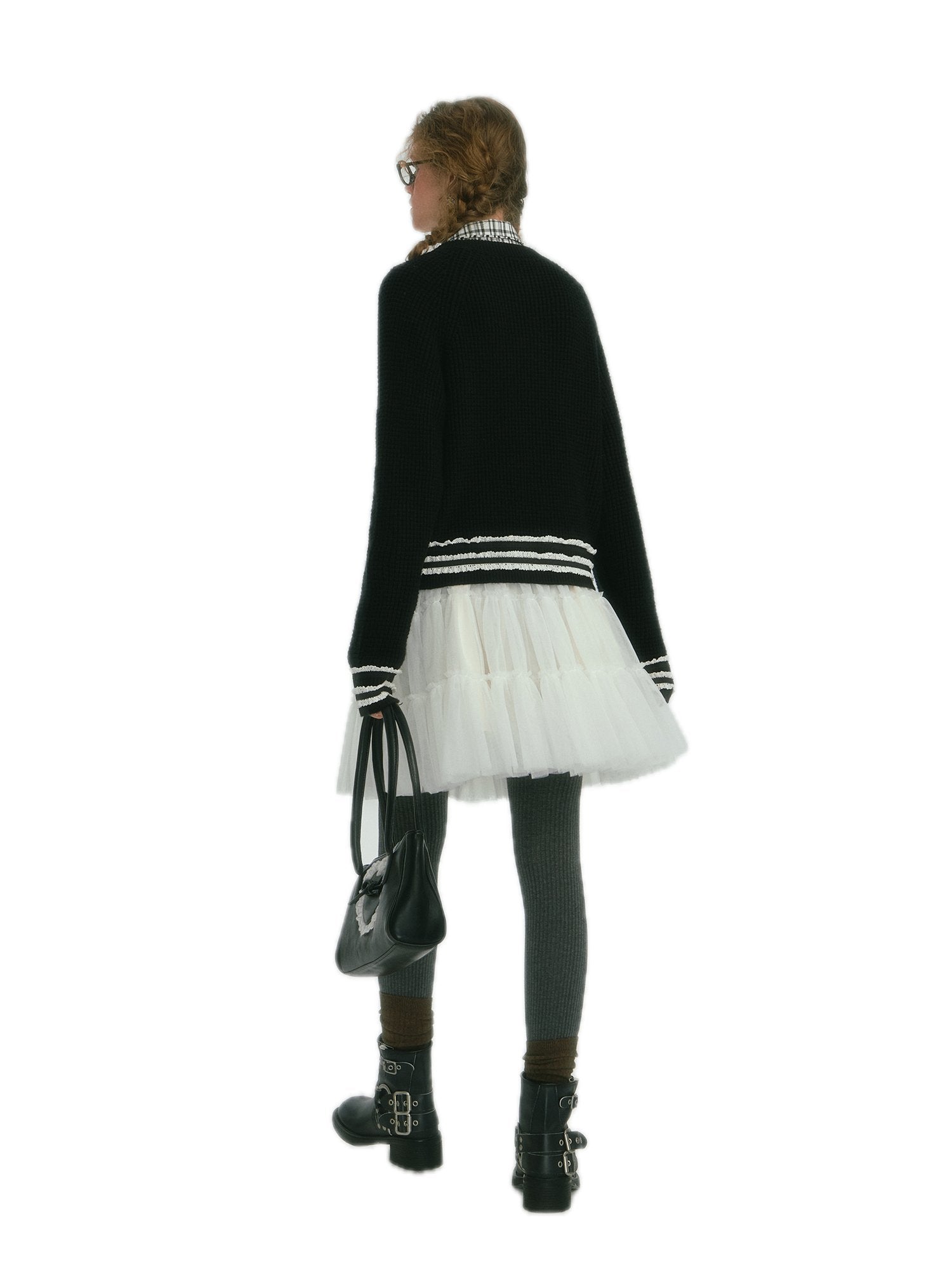 SOMESOWE Gauze Pommel Skirt In White | MADAX