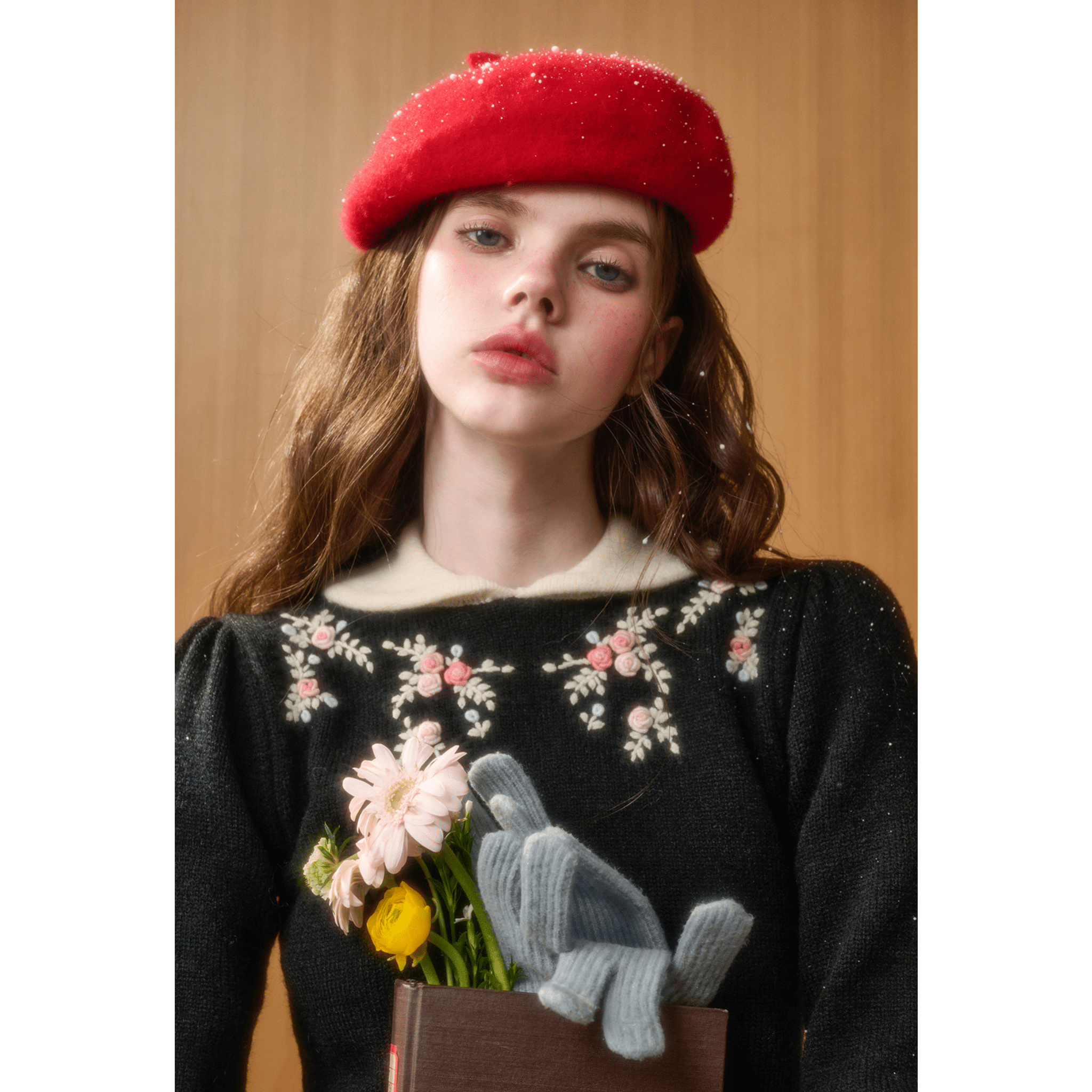 Group of Universe "Gift" Embroidered Sweater in Black | MADAX