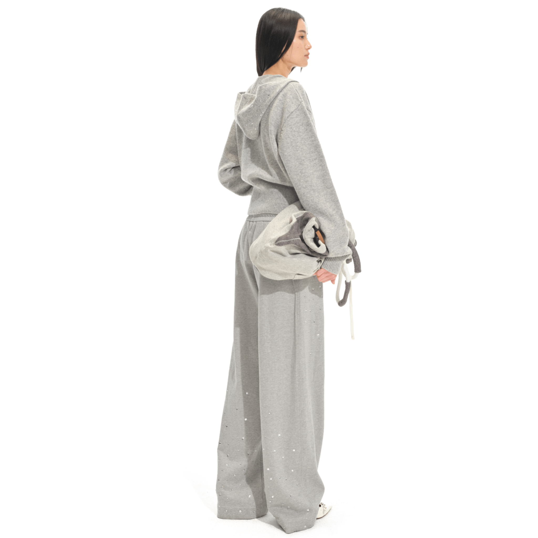 NAWS Glitter Knitted Pant in Gray | MADAX