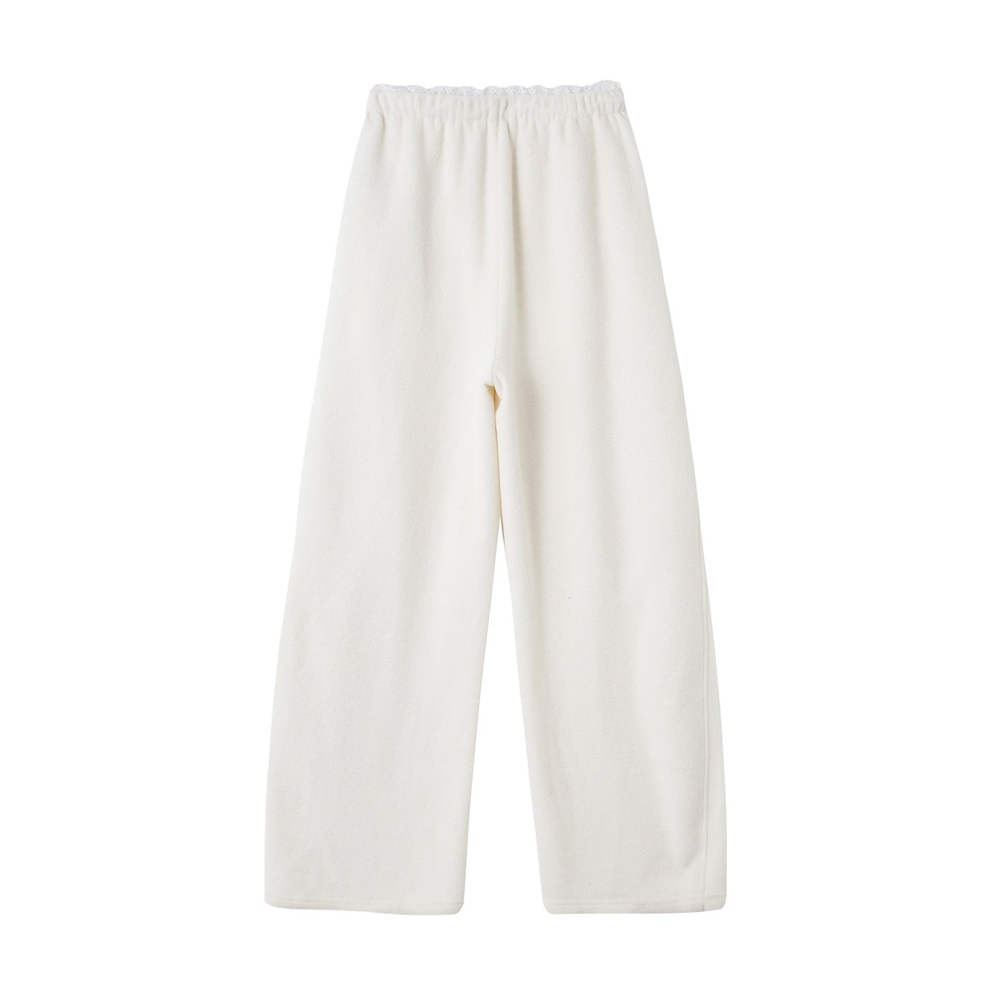 SOMESOWE Glutinous Rice Velvet Banana Pants In White | MADAX
