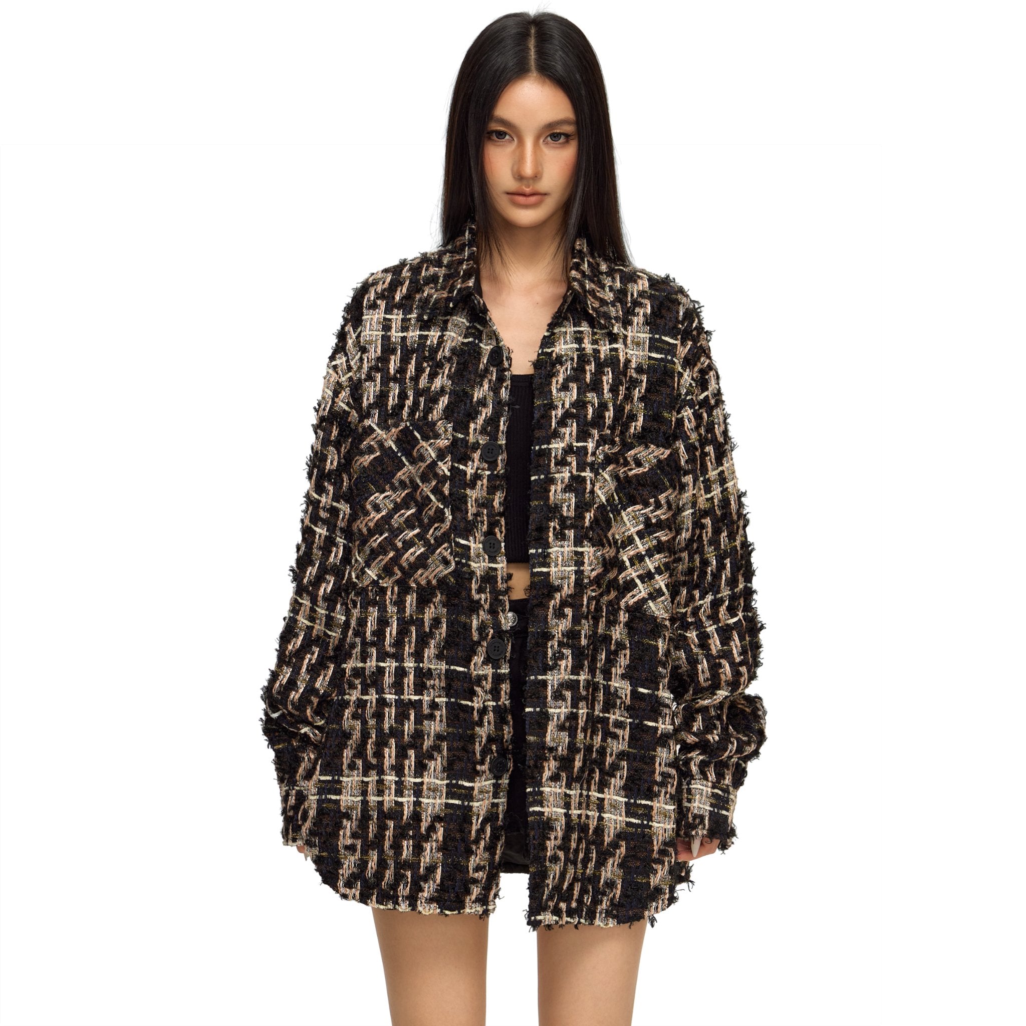 CLIMAX VISION Gold Thread Tweed Chanel - style Jacket | MADAX