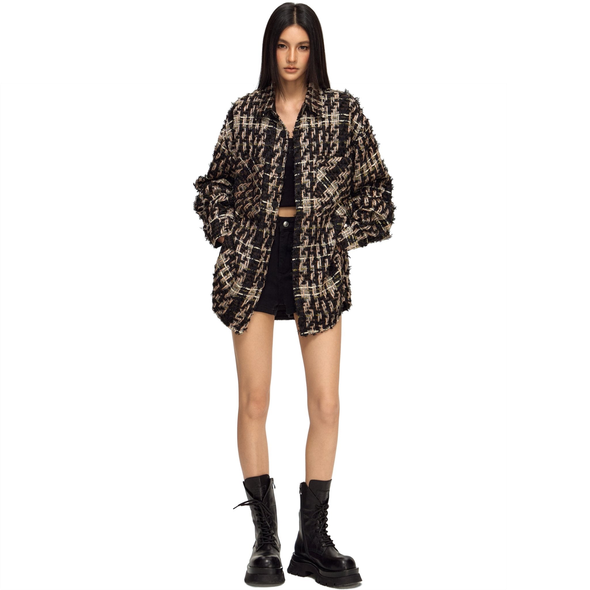 CLIMAX VISION Gold Thread Tweed Chanel - style Jacket | MADAX