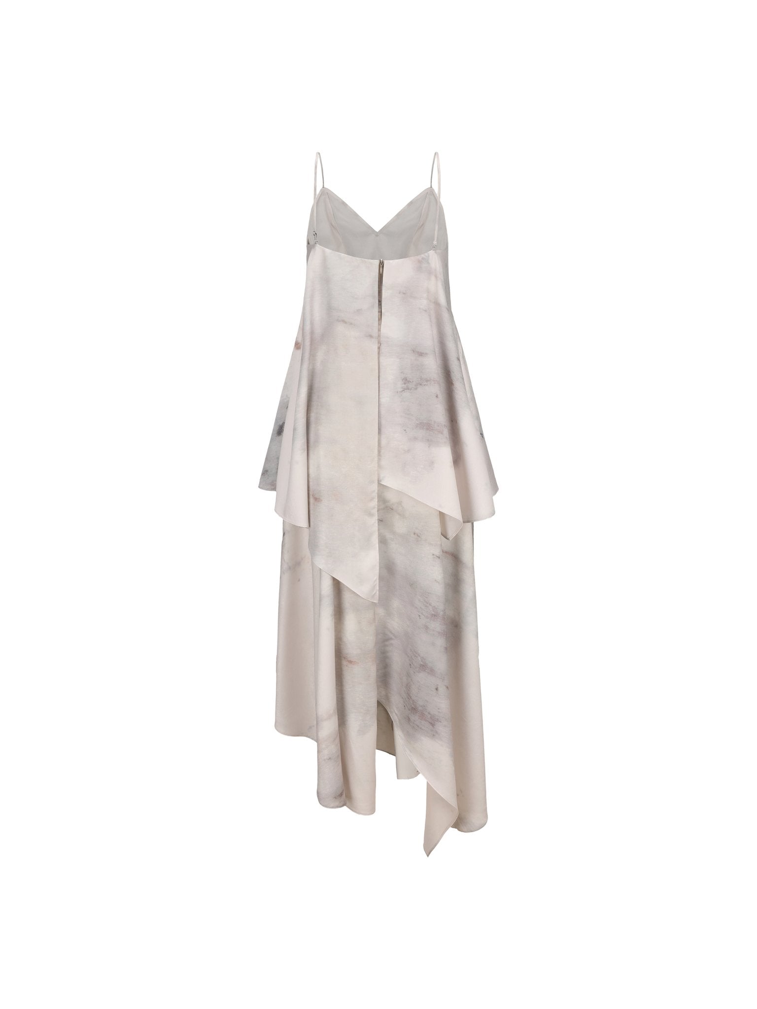 ELYWOOD Gray and White Ink Print Maxi Dress | MADAX