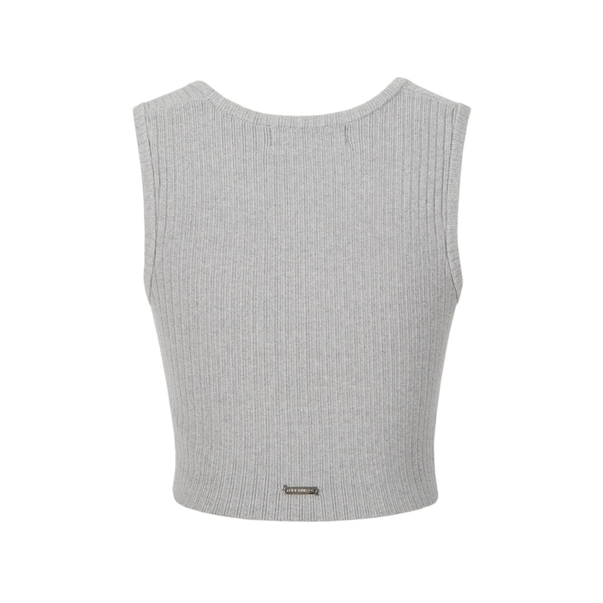 13DE MARZO Gray Base Knit Tank Top | MADA IN CHINA