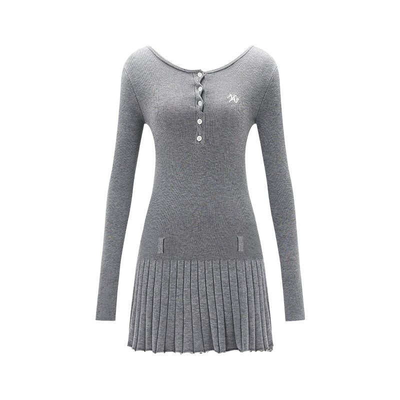 NAWS Gray Classic Knit Dress | MADAX