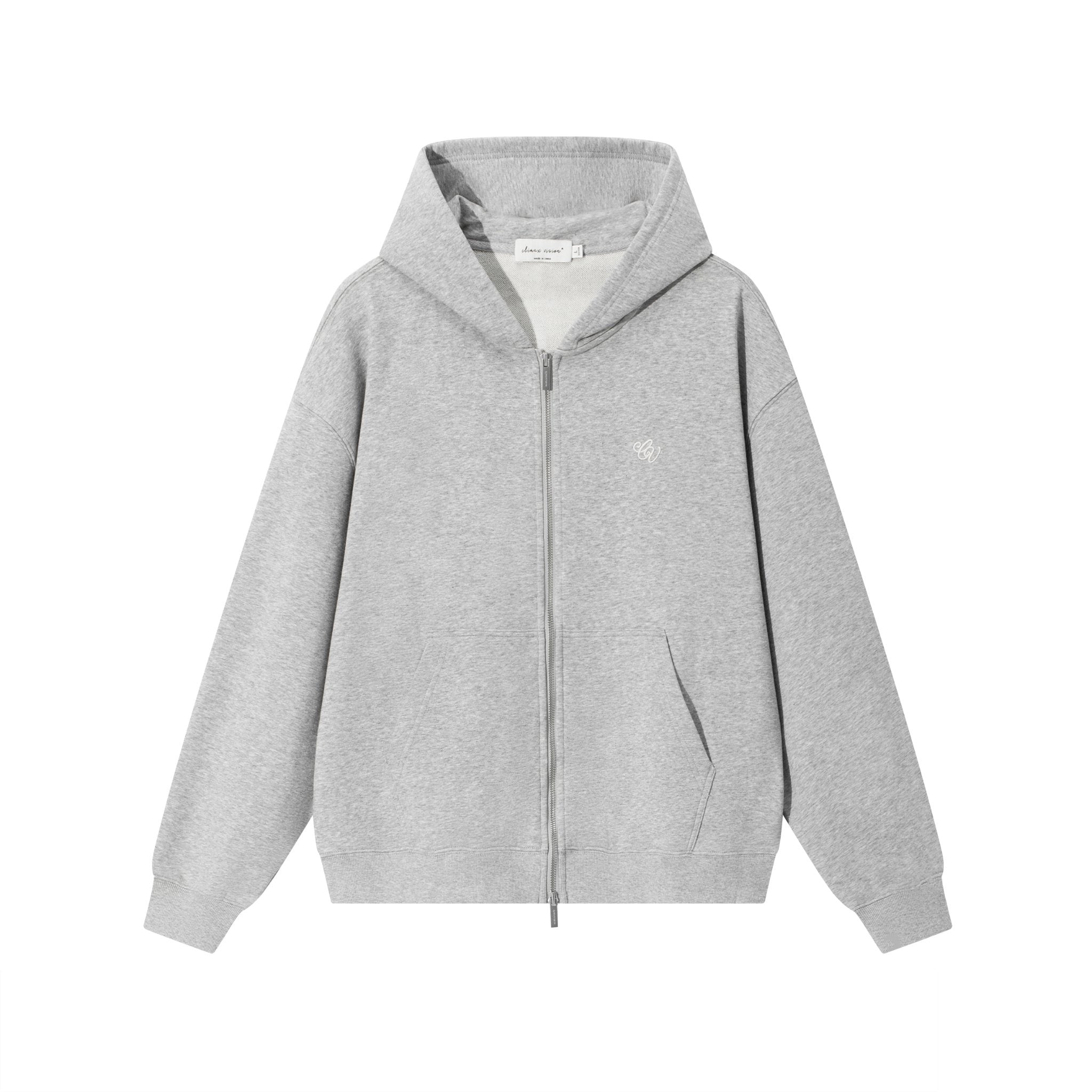 CLIMAX VISION Gray CV Embroidery Zipper Cardigan | MADAX