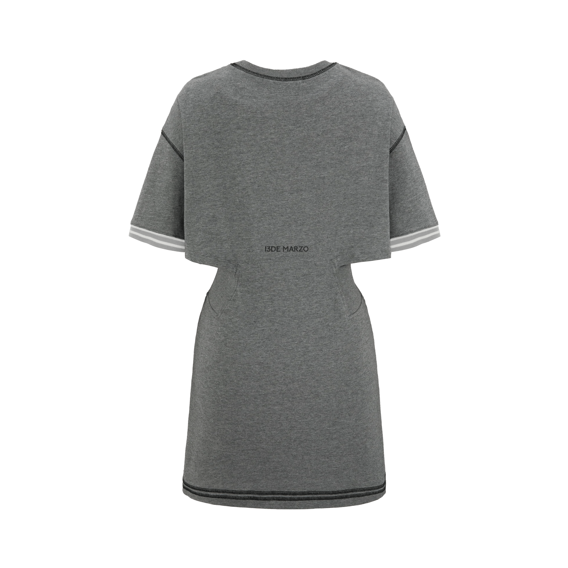 13DE MARZO Gray Doozoo Waist Cut Tee Dress | MADA IN CHINA