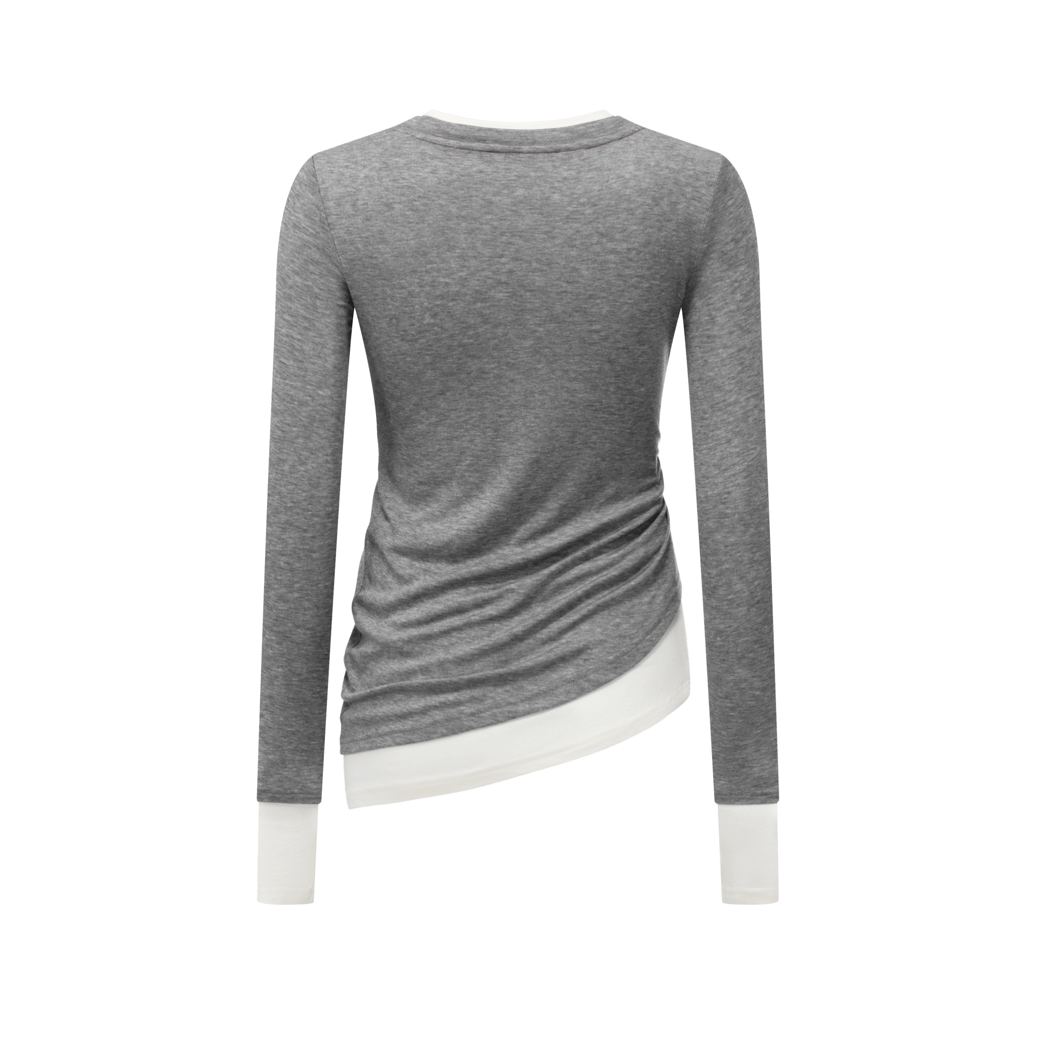 Climax Vision Gray Light Elastic Fake Two - piece Long Sleeves | MADAX