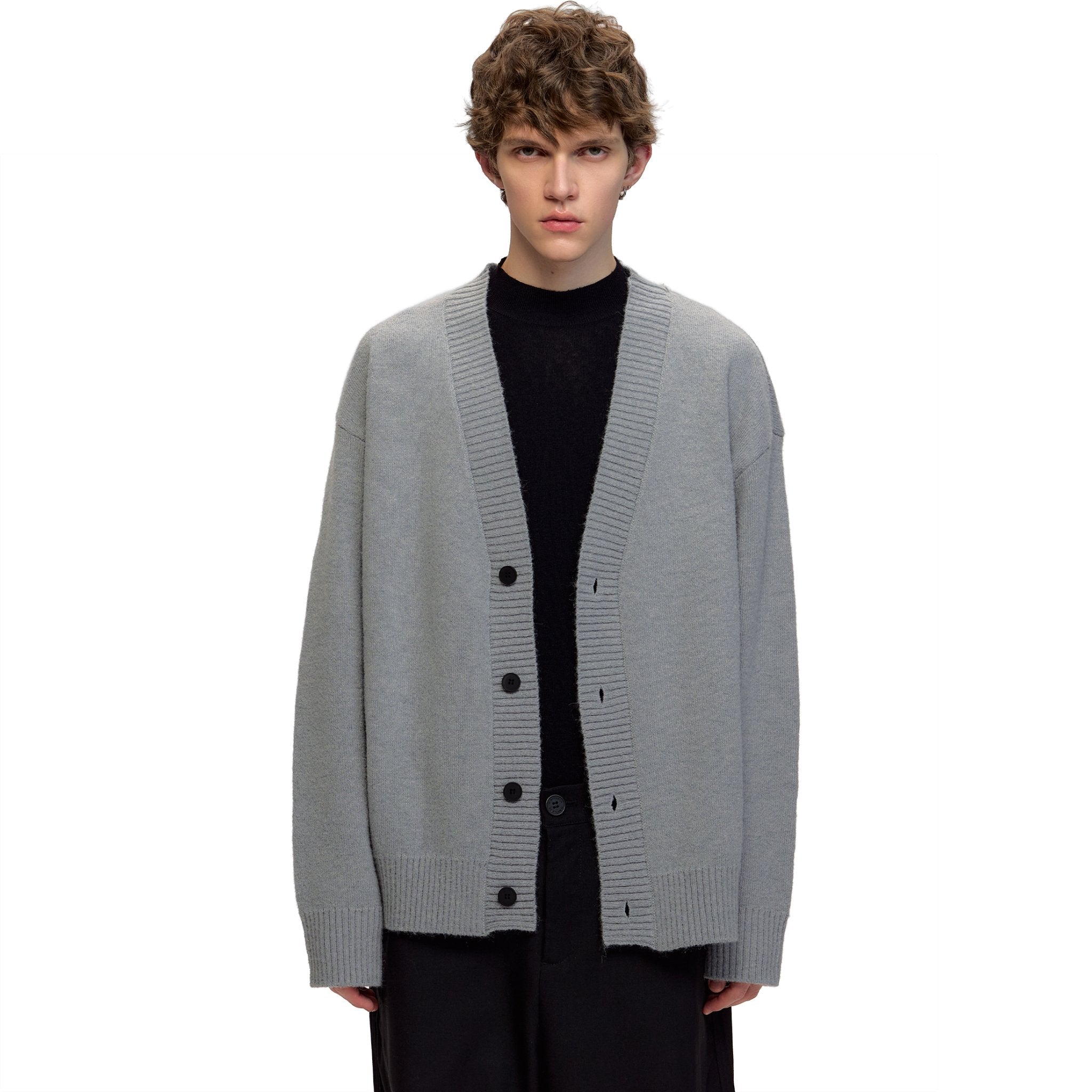 CLIMAX VISION Gray Loose Sweater Cardigan | MADAX