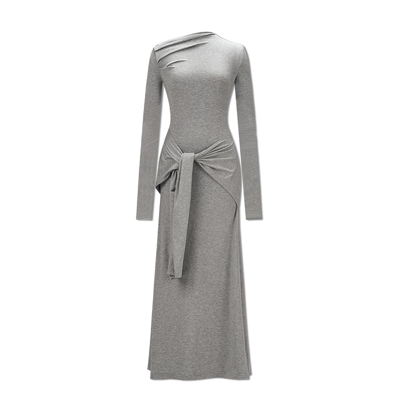 venus grey dress Cozy Hacci Ruched Dress - Heather Grey
