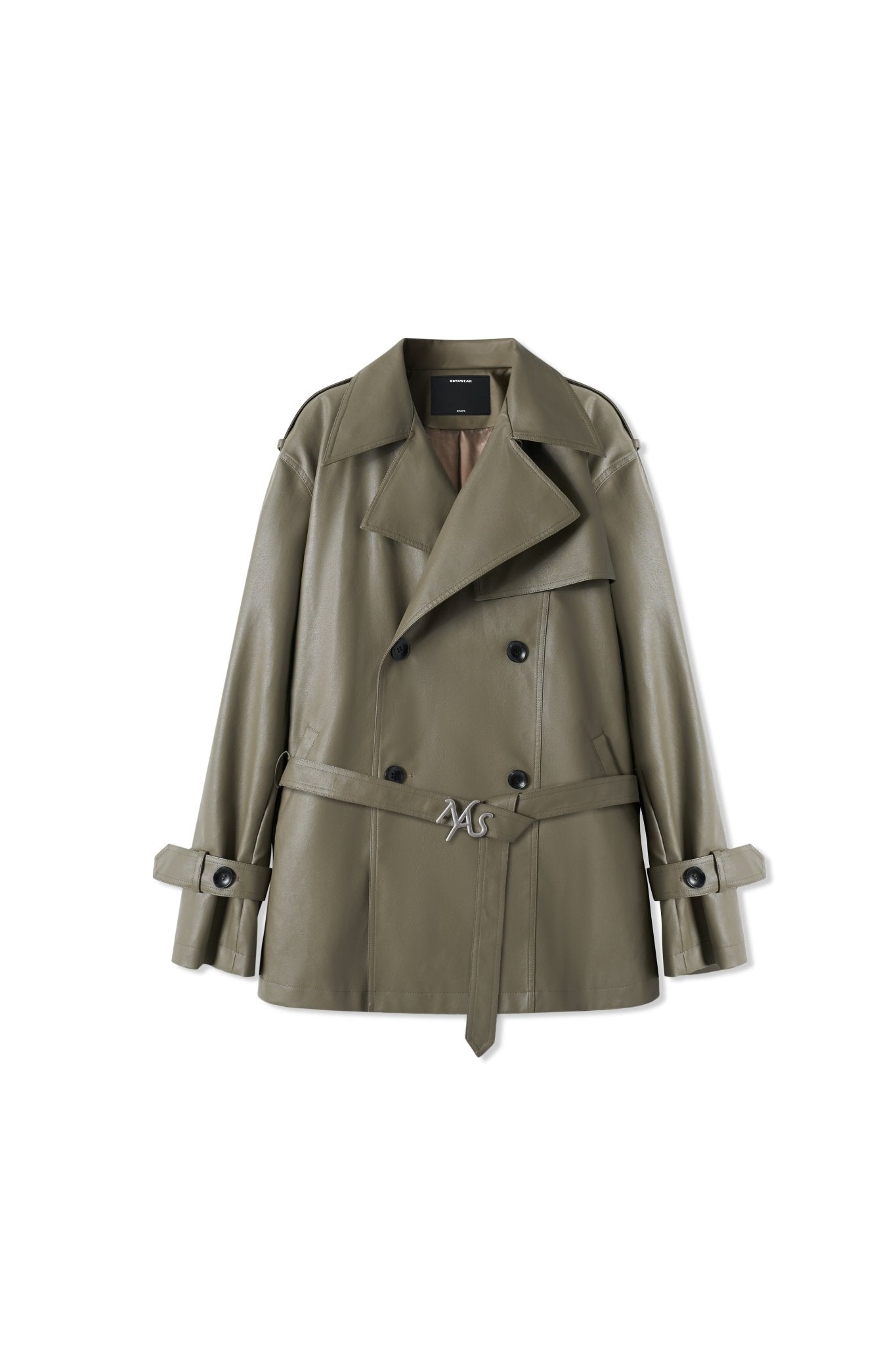 NAWS Green Emissary Leather Trenchcoat | MADAX