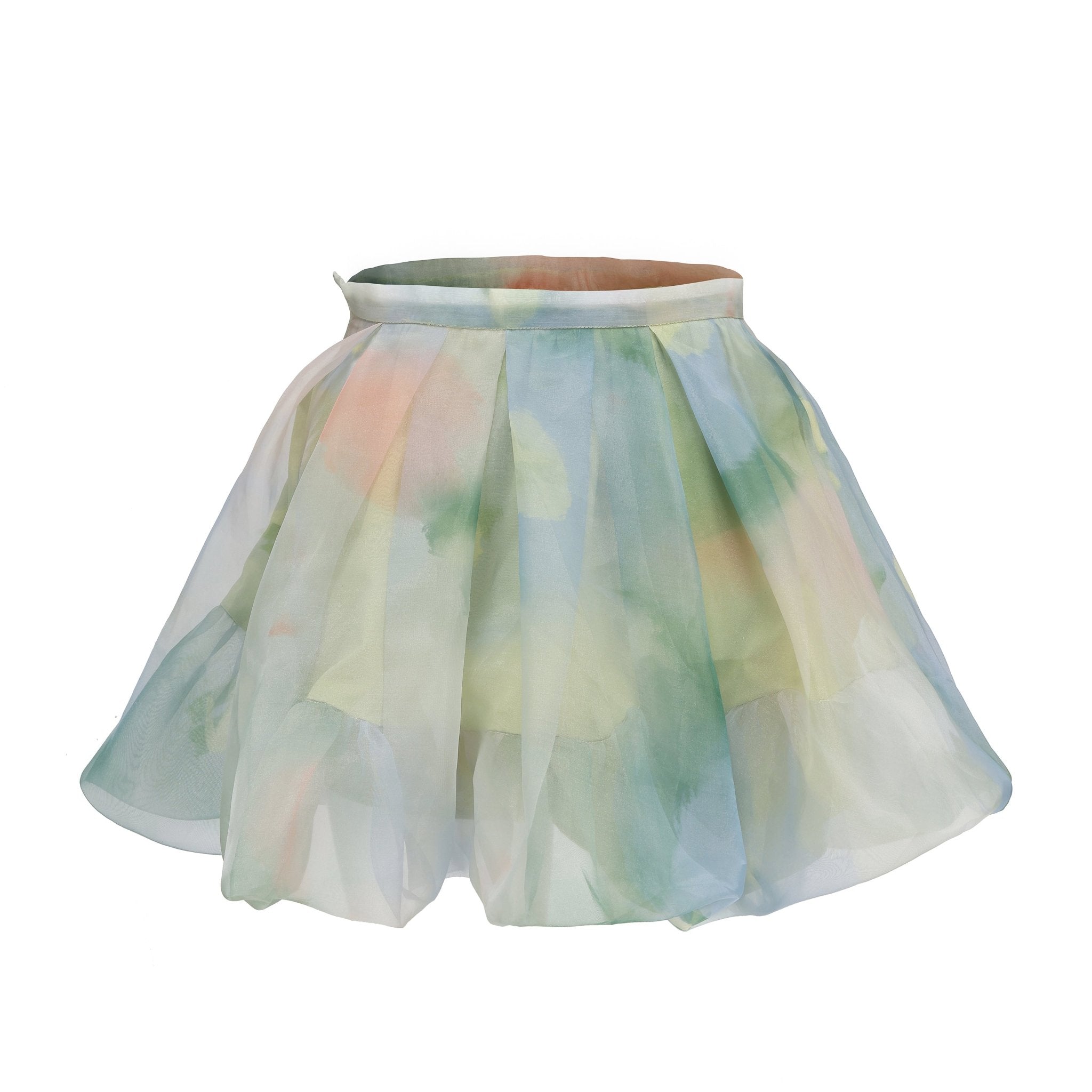 ARTE PURA Green Printed Pod Skirt | MADA IN CHINA