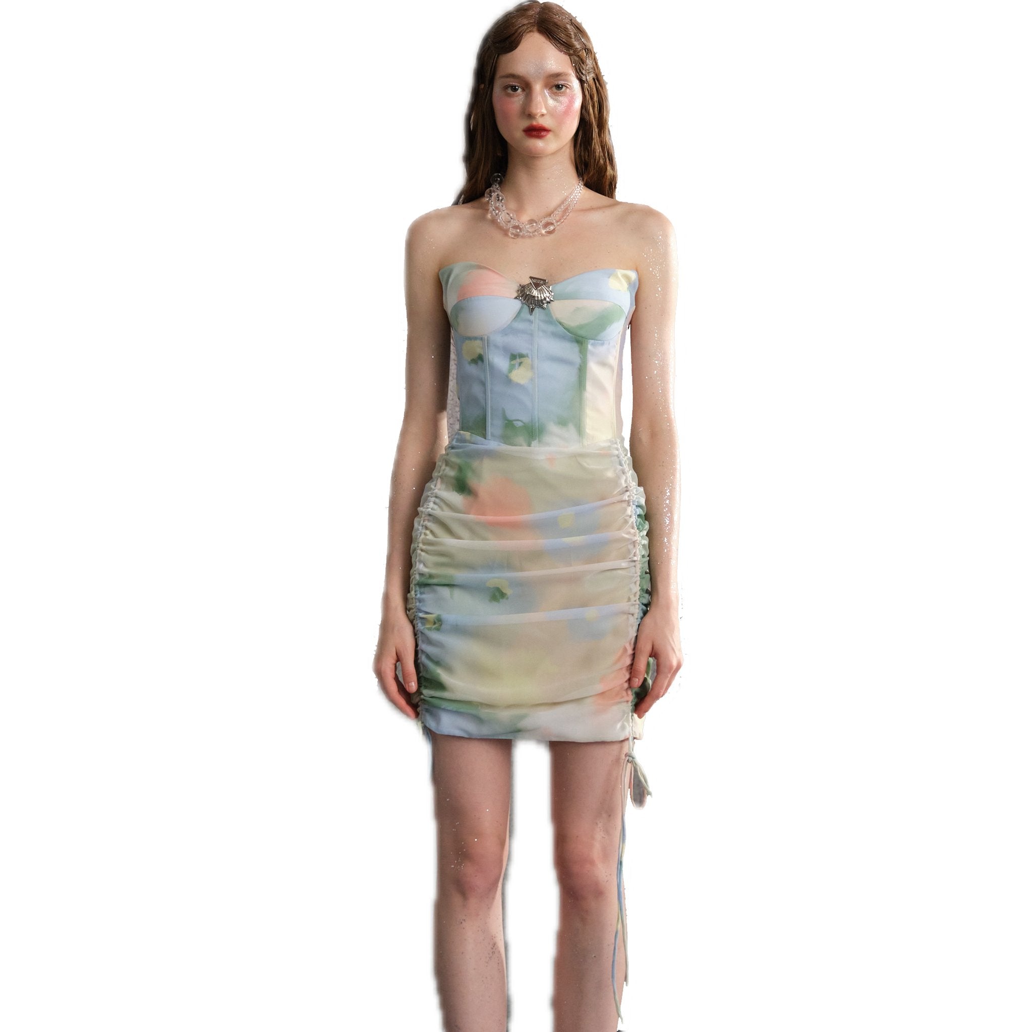 ARTE PURA Green Printed Tight Sheath Dress | MADA IN CHINA