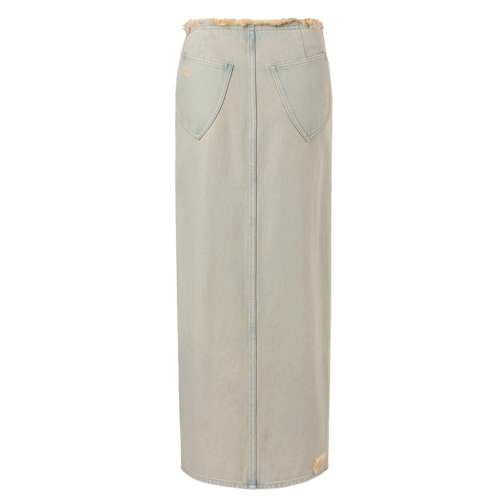 Ther. Green Vintage Washed Denim Skirt | MADA IN CHINA