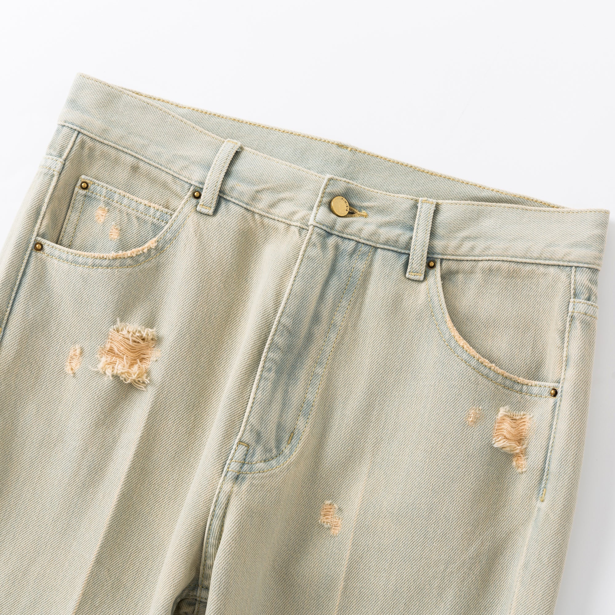 Ther. Green Vintage Washed Jeans | MADA IN CHINA