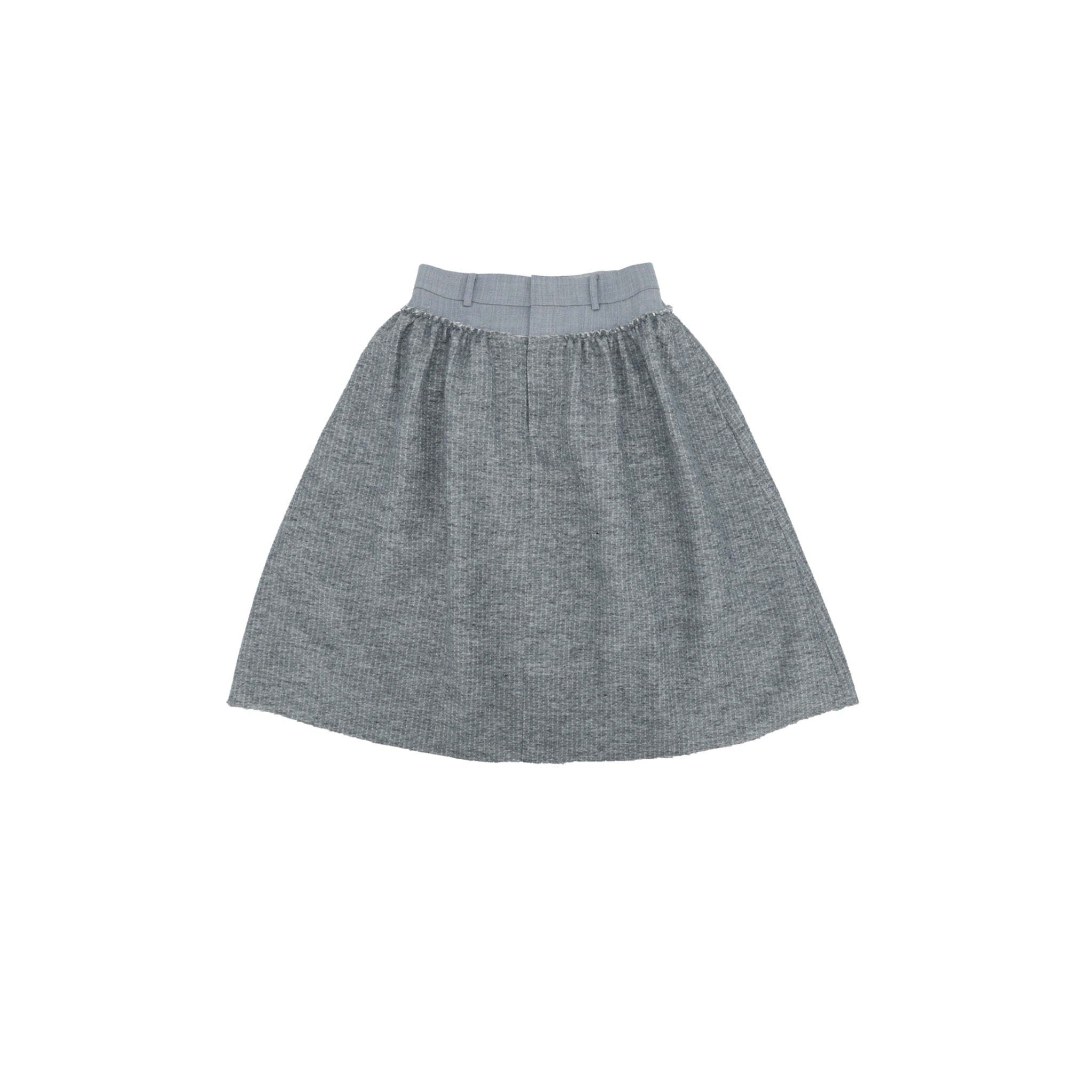 ilEWUOY Grey Deer Velvet Double Waist Skirt | MADA IN CHINA