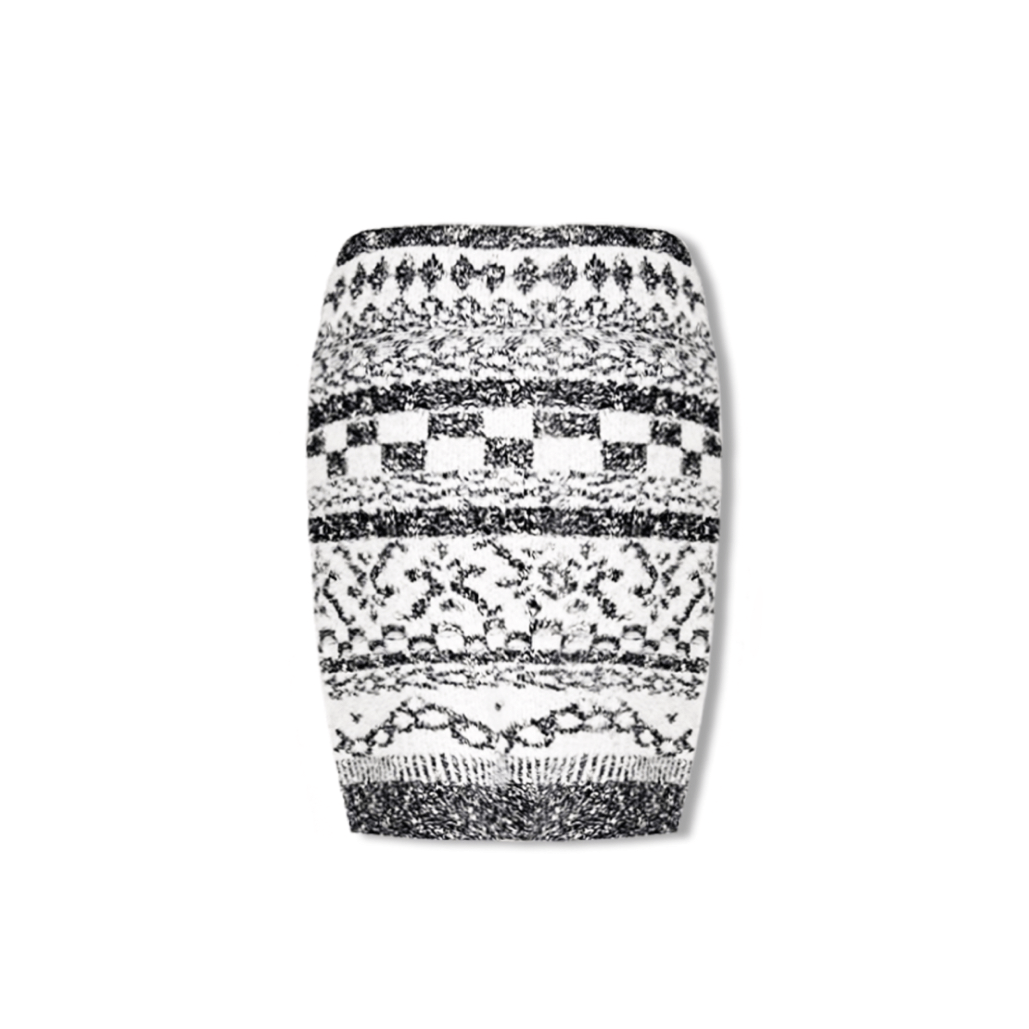 AIMME SPARROW Grey Fair Isle Hip Skirt | MADAX