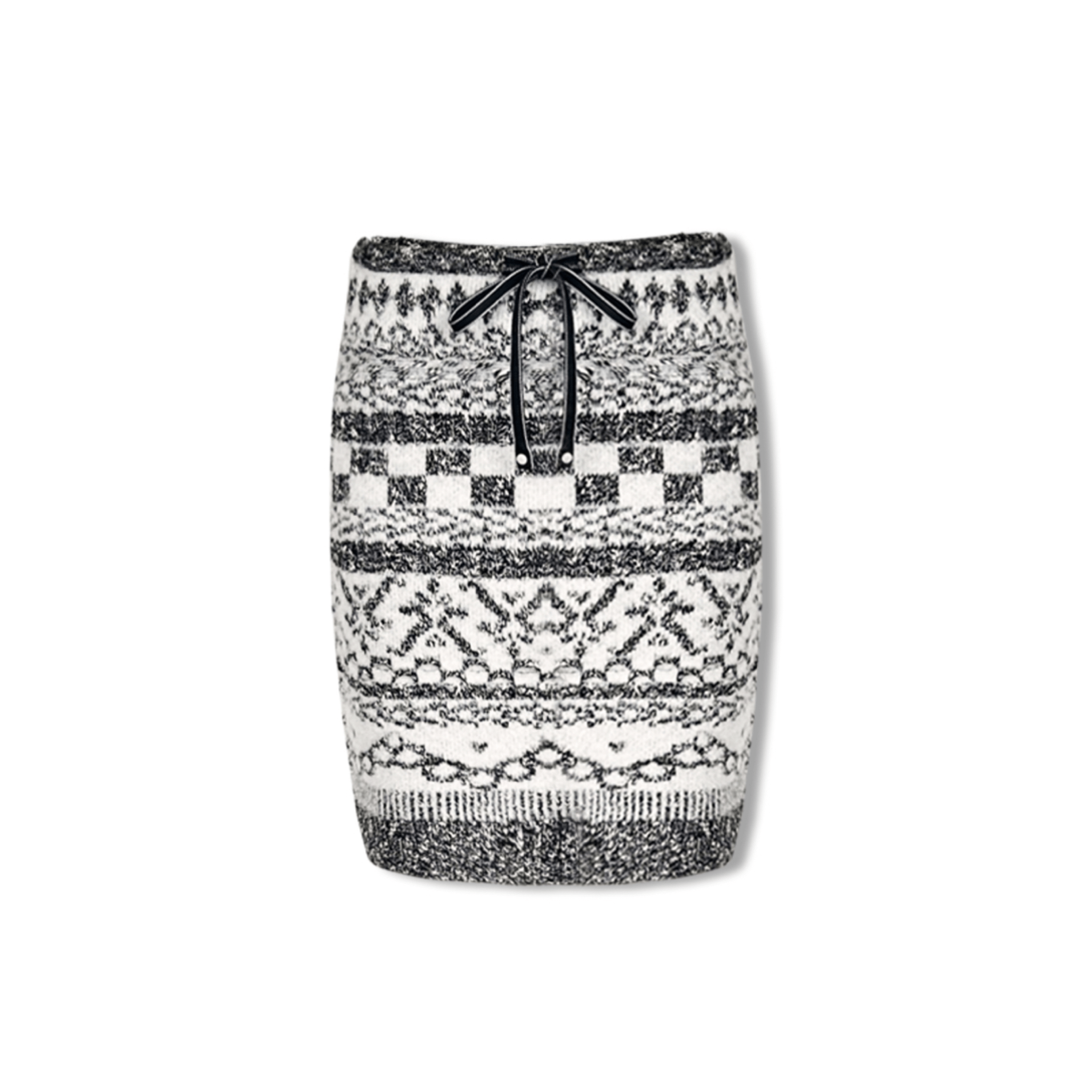 AIMME SPARROW Grey Fair Isle Hip Skirt | MADAX
