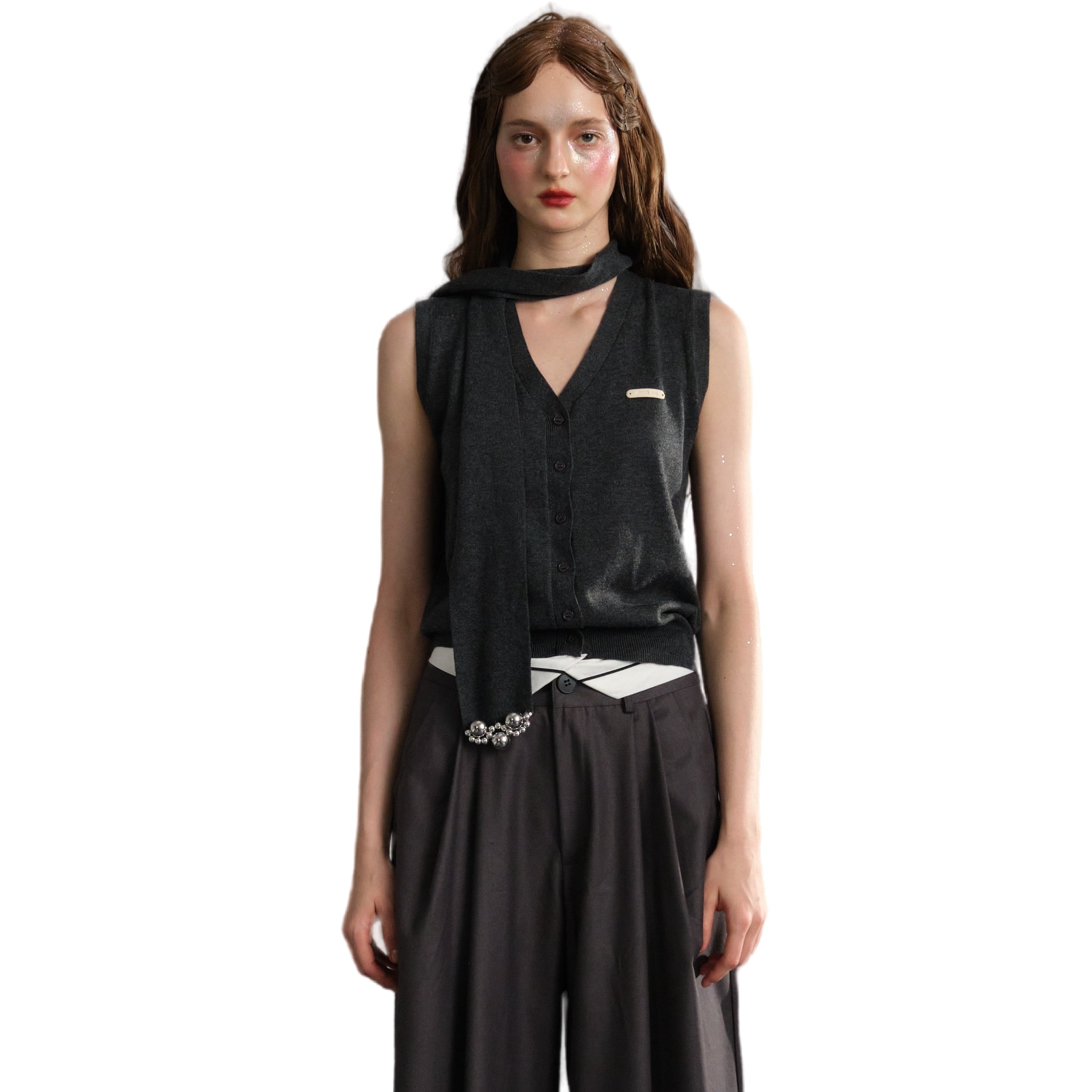 ARTE PURA Grey halter vest | MADA IN CHINA