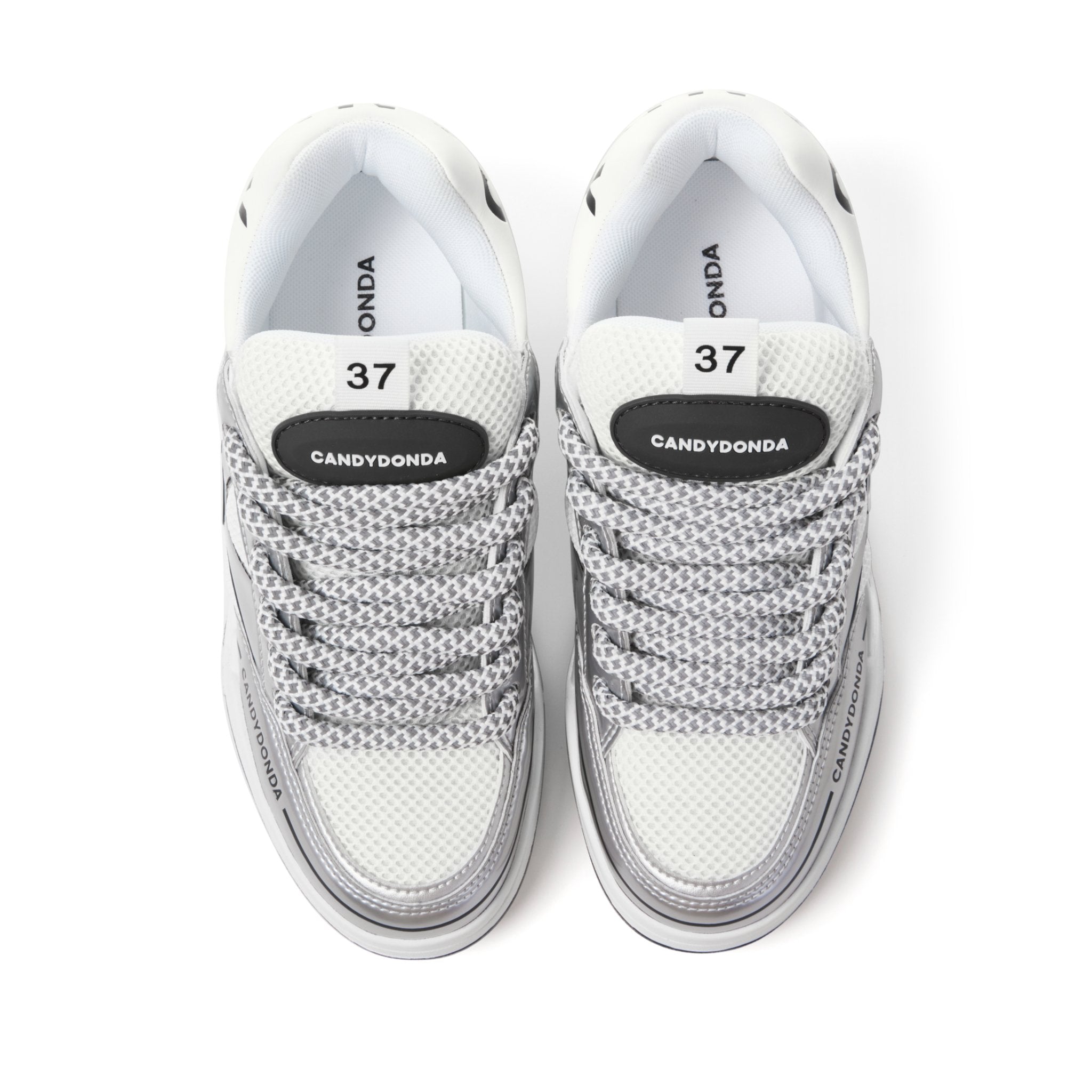 CANDYDONDA Grey Liquid Silver Sneaker | MADA IN CHINA