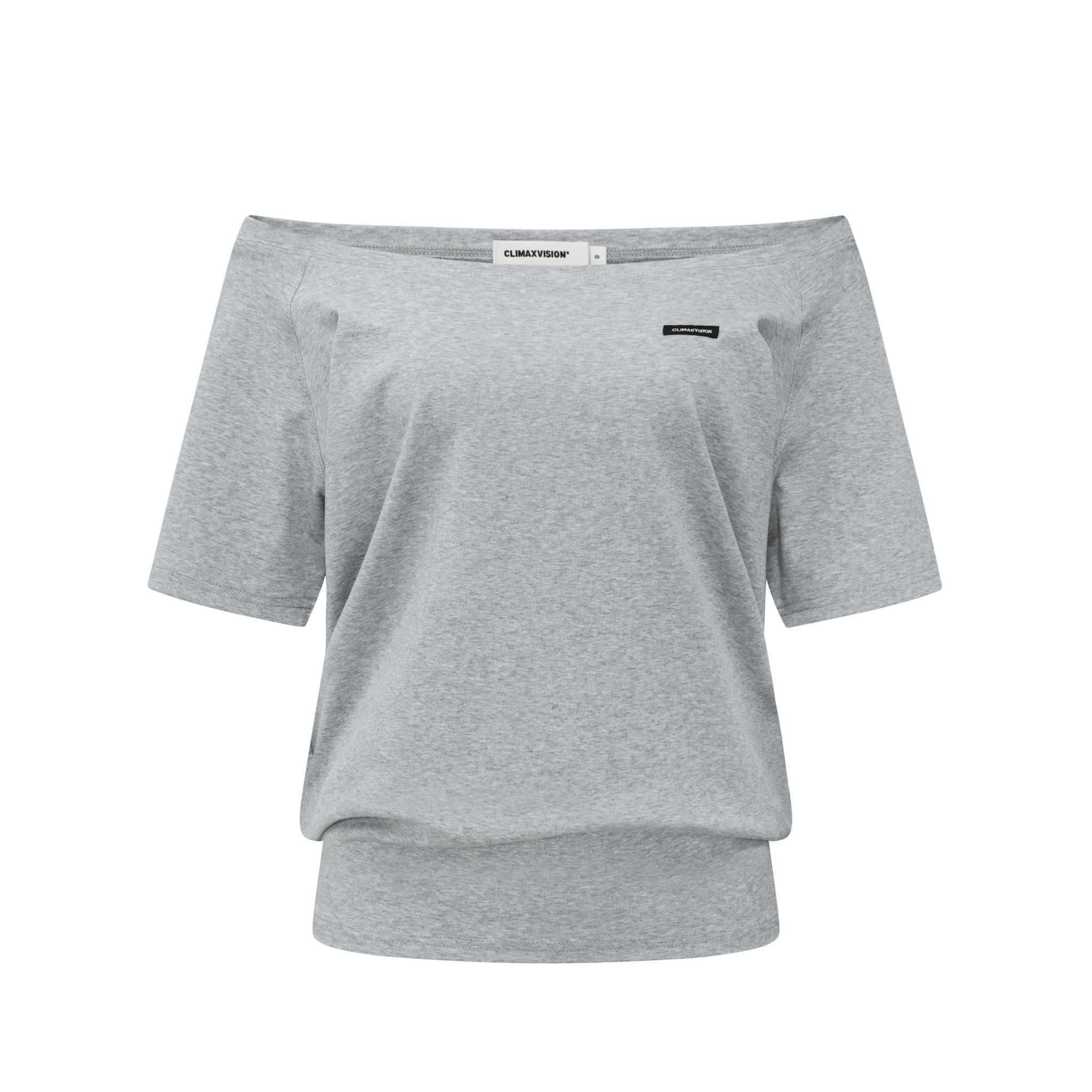 Climax Vision Grey Off - shoulder Stacked Short Sleeves | MADAX