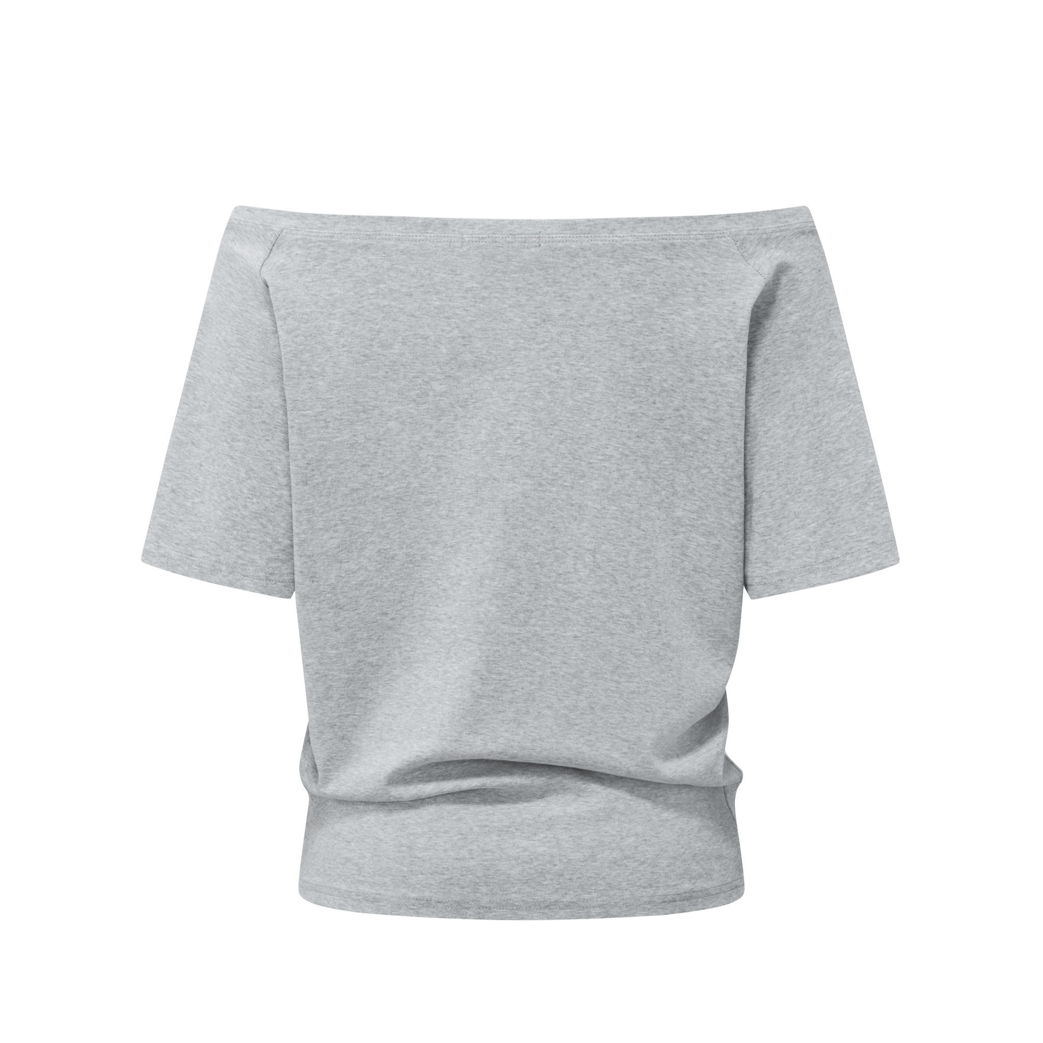 Climax Vision Grey Off - shoulder Stacked Short Sleeves | MADAX