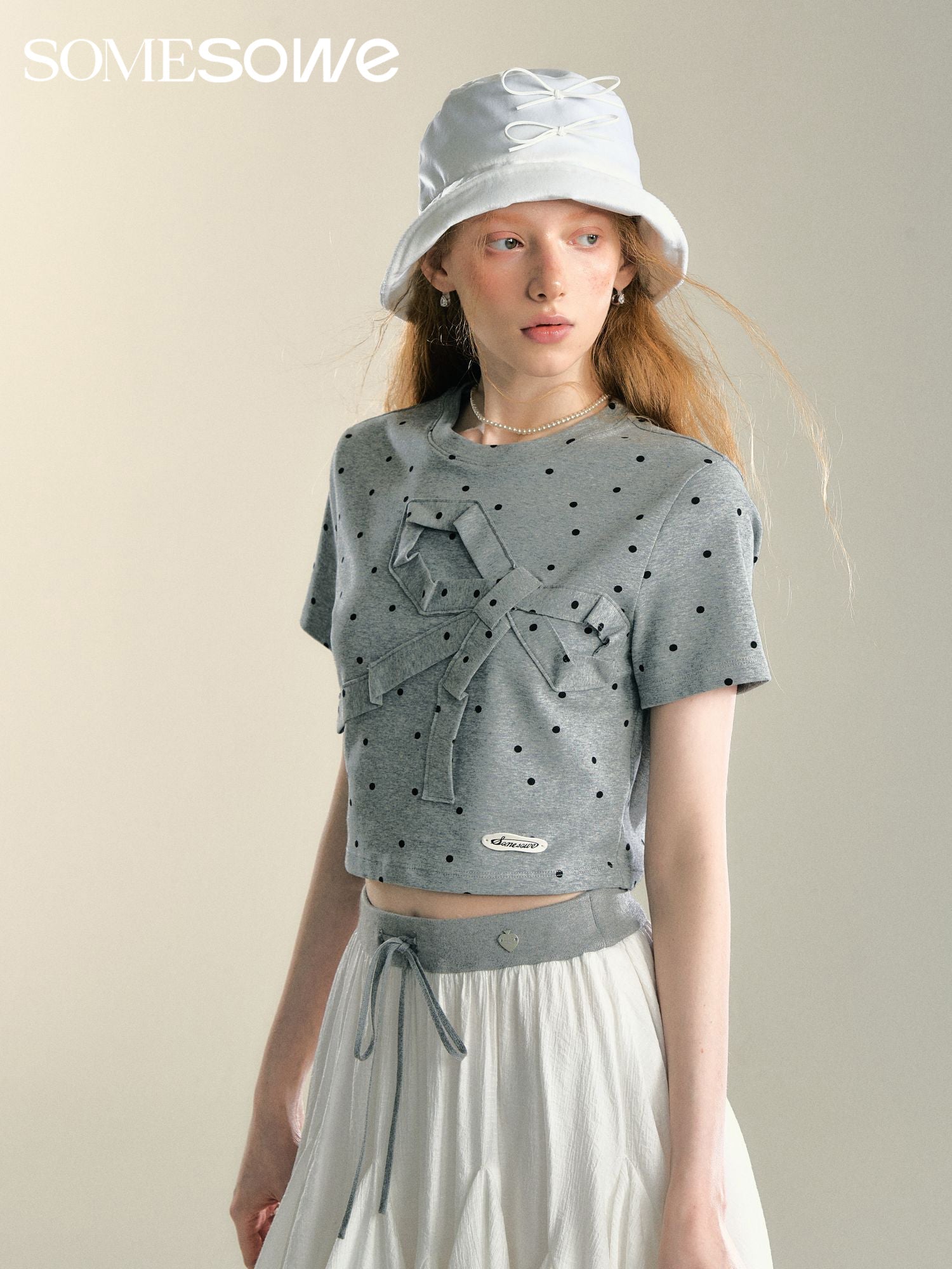 SOMESOWE Grey Origami Short-sleeved Top | MADA IN CHINA