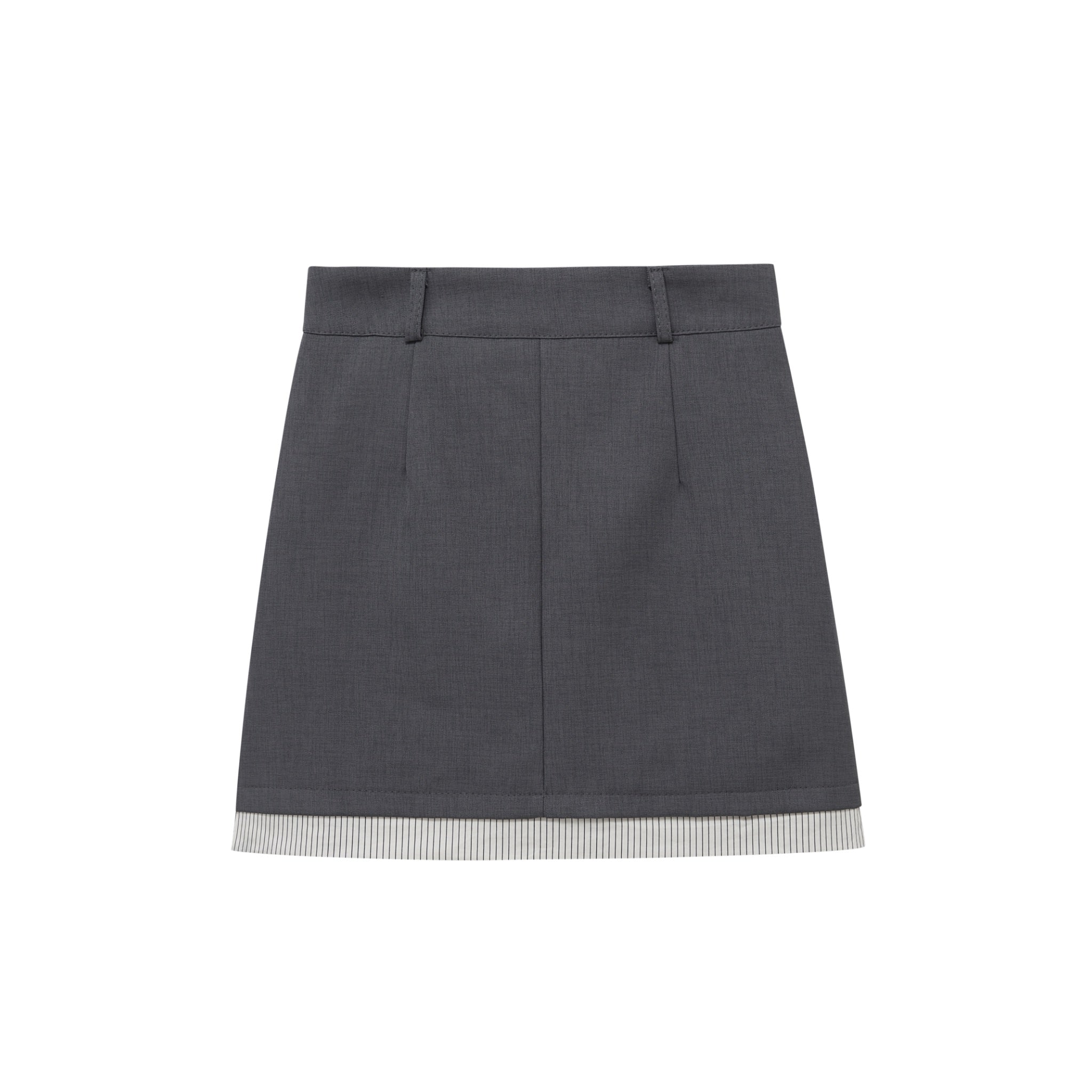 Maca Kaka Grey Patchwork striped culottes | MADA IN CHINA