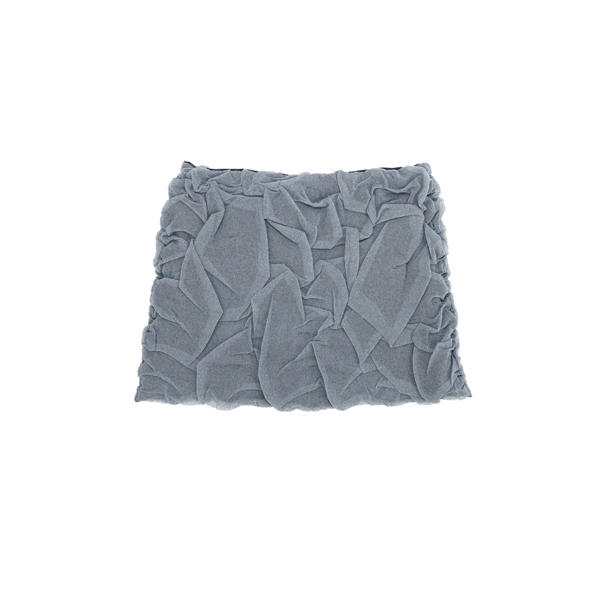 ilEWUOY Grey Pleated Seersucker Short Skirt | MADA IN CHINA