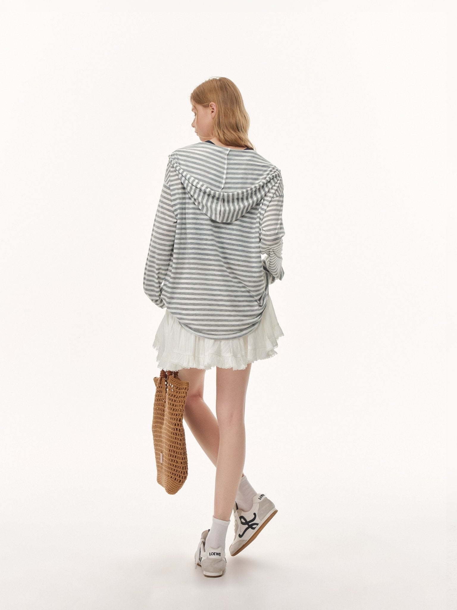 CLIMAX VISION Grey Snowflake Texture Striped Hooded Long - Sleeve | MADAX