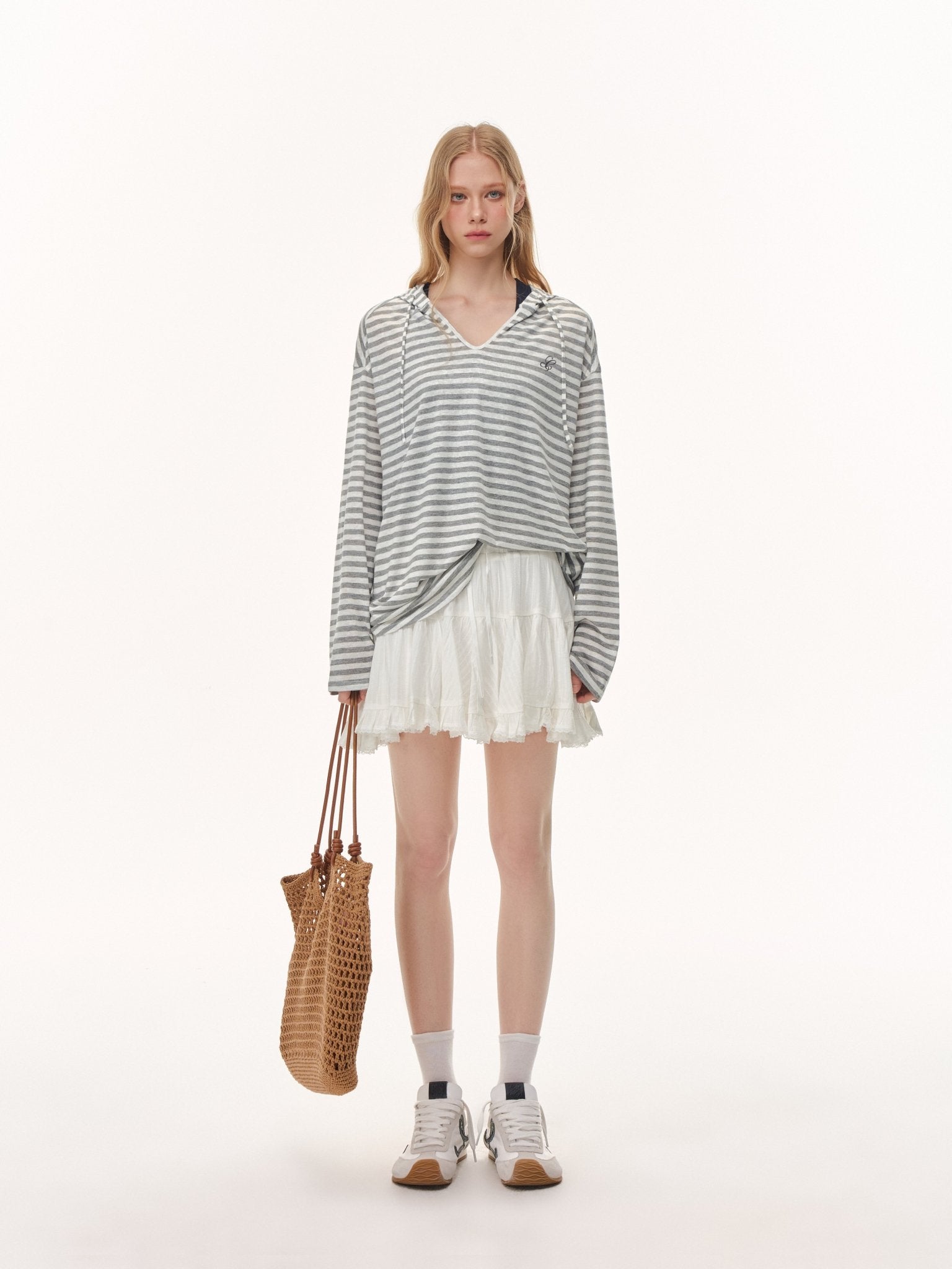 CLIMAX VISION Grey Snowflake Texture Striped Hooded Long - Sleeve | MADAX